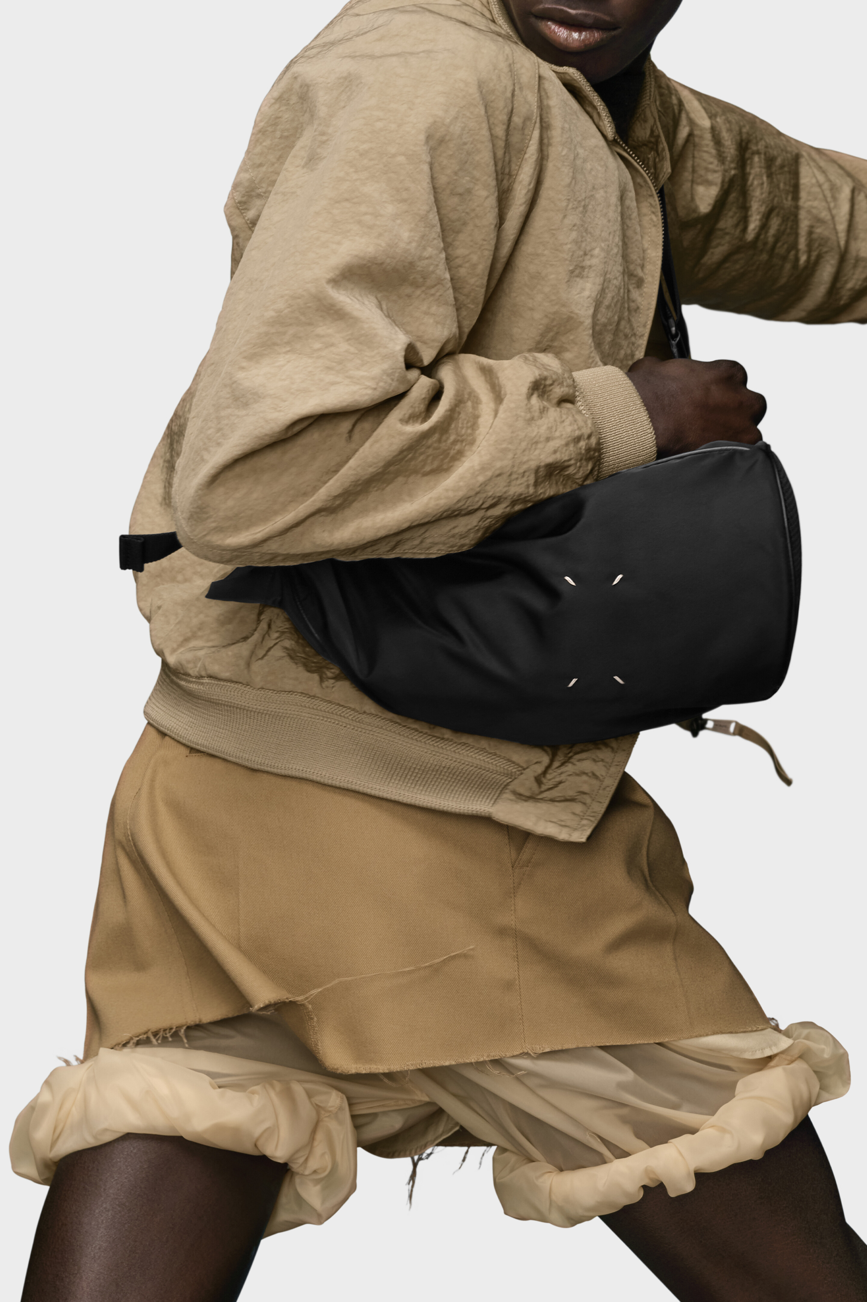 Black Nylon Roll Up Bag | Maison Margiela