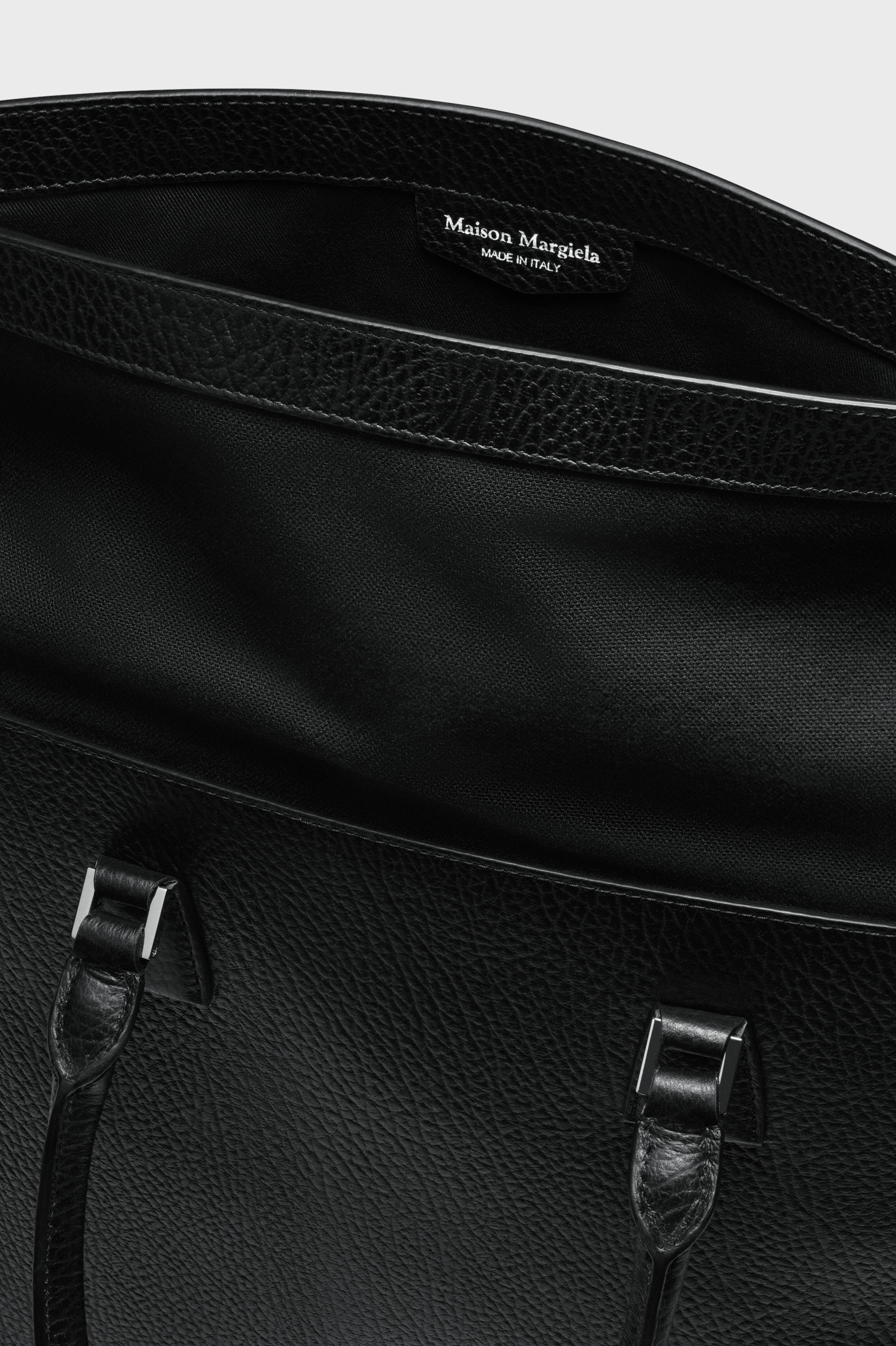 Black Leather 5AC Backpack with Handles | Maison Margiela