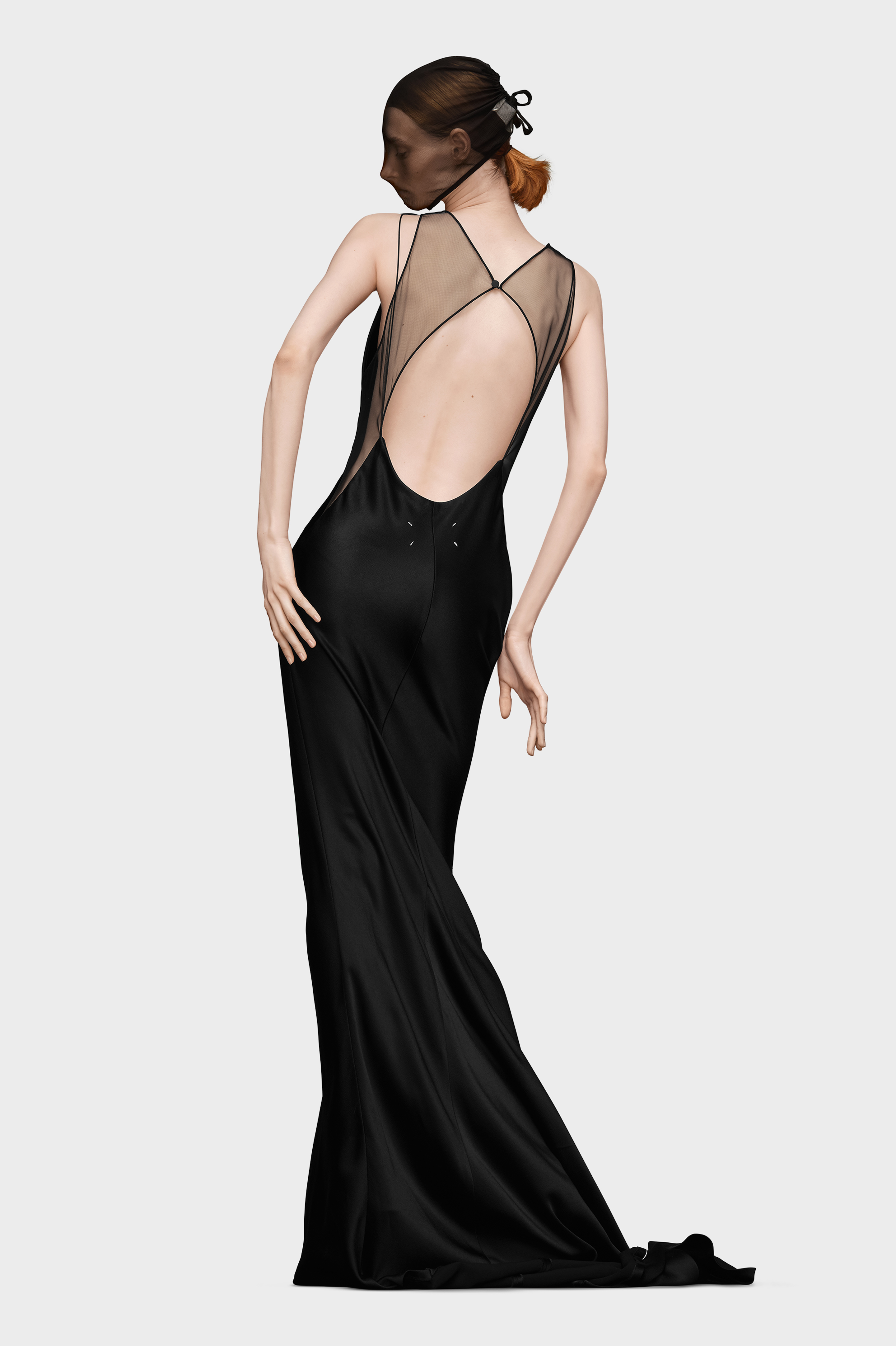 Black Hammered Satin Gown | Maison Margiela Official