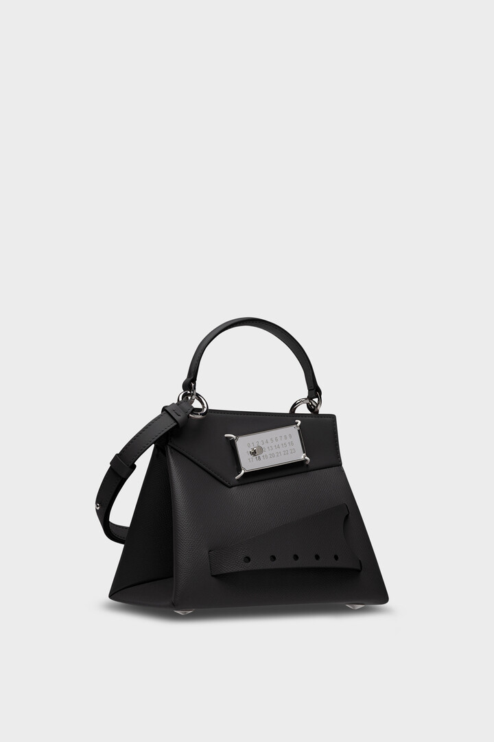 Black Leather Snatched Handbag Small | Maison Margiela