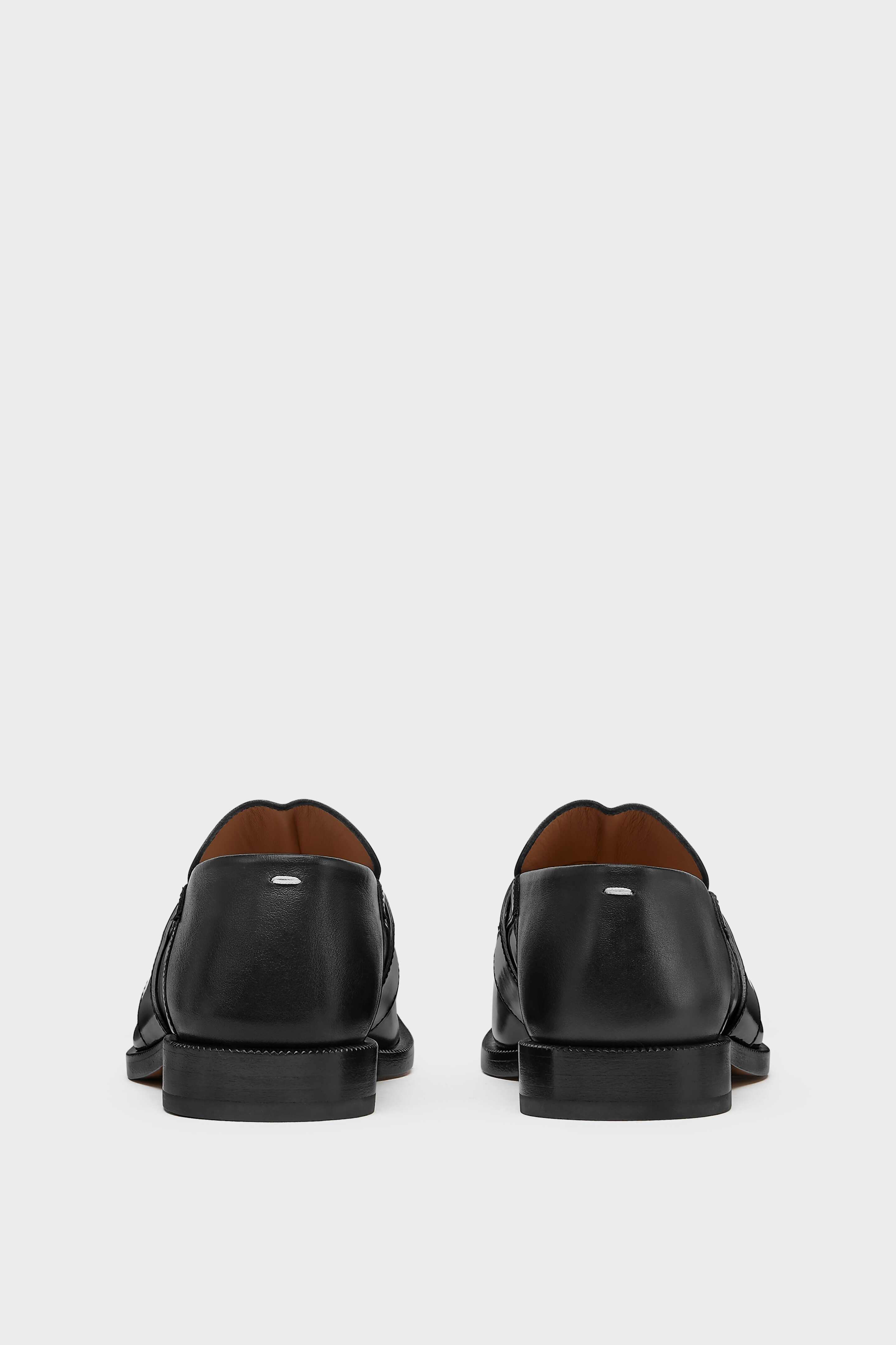Women's Black Leather Tabi Loafers | Maison Margiela