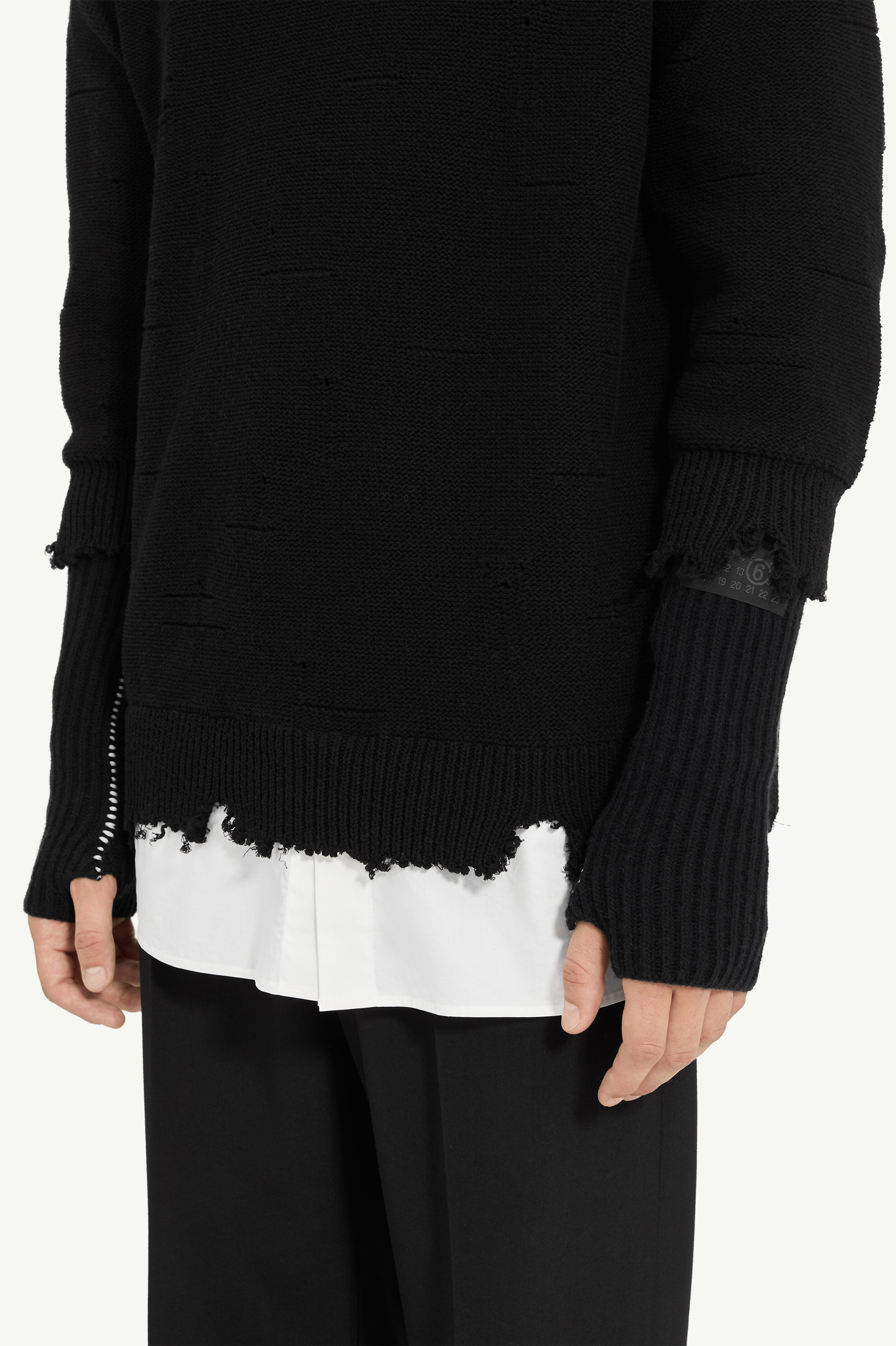 リブ ウール アームウォーマー