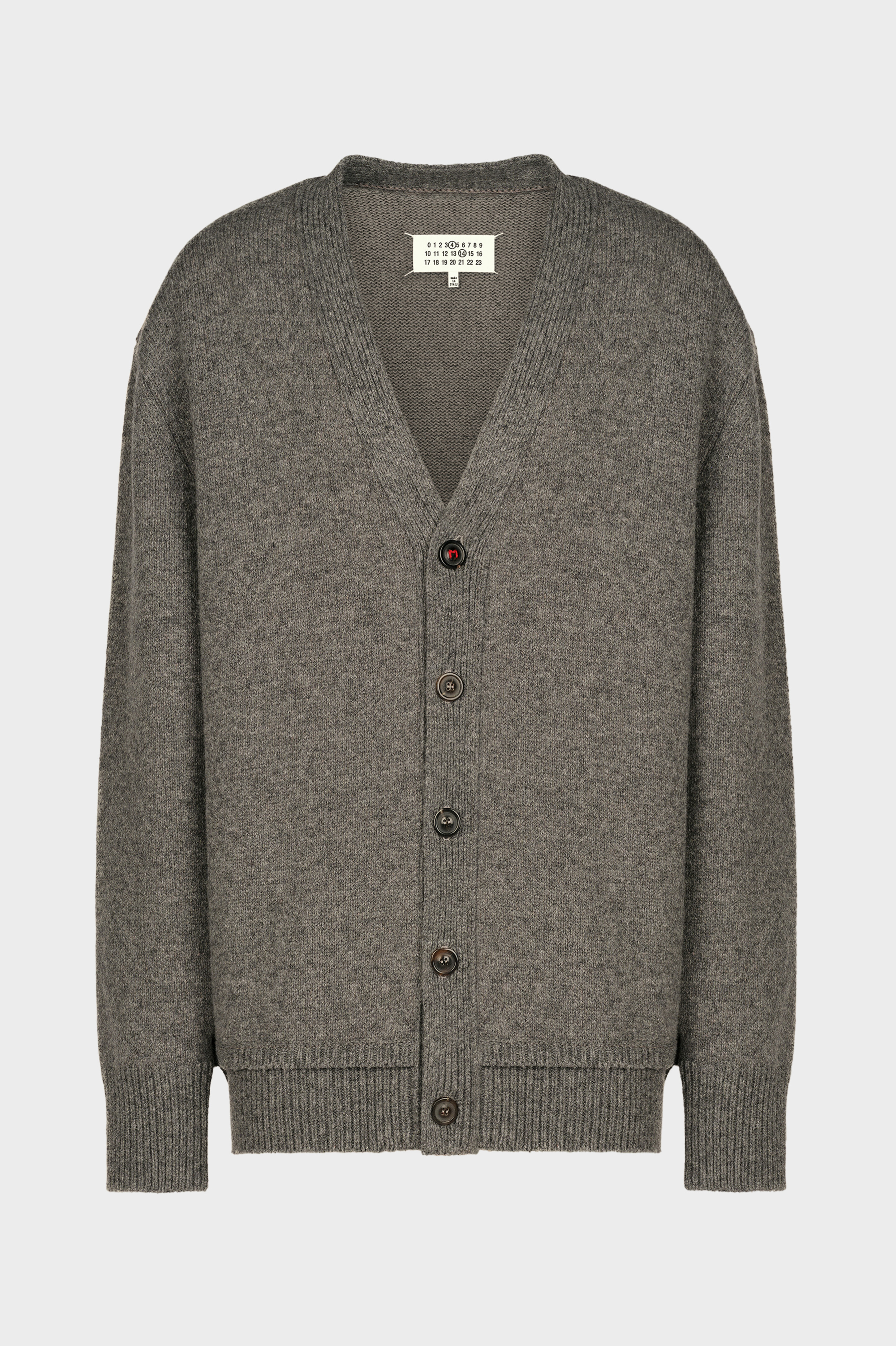 Grey Oversized V-neck Cardigan | Maison Margiela