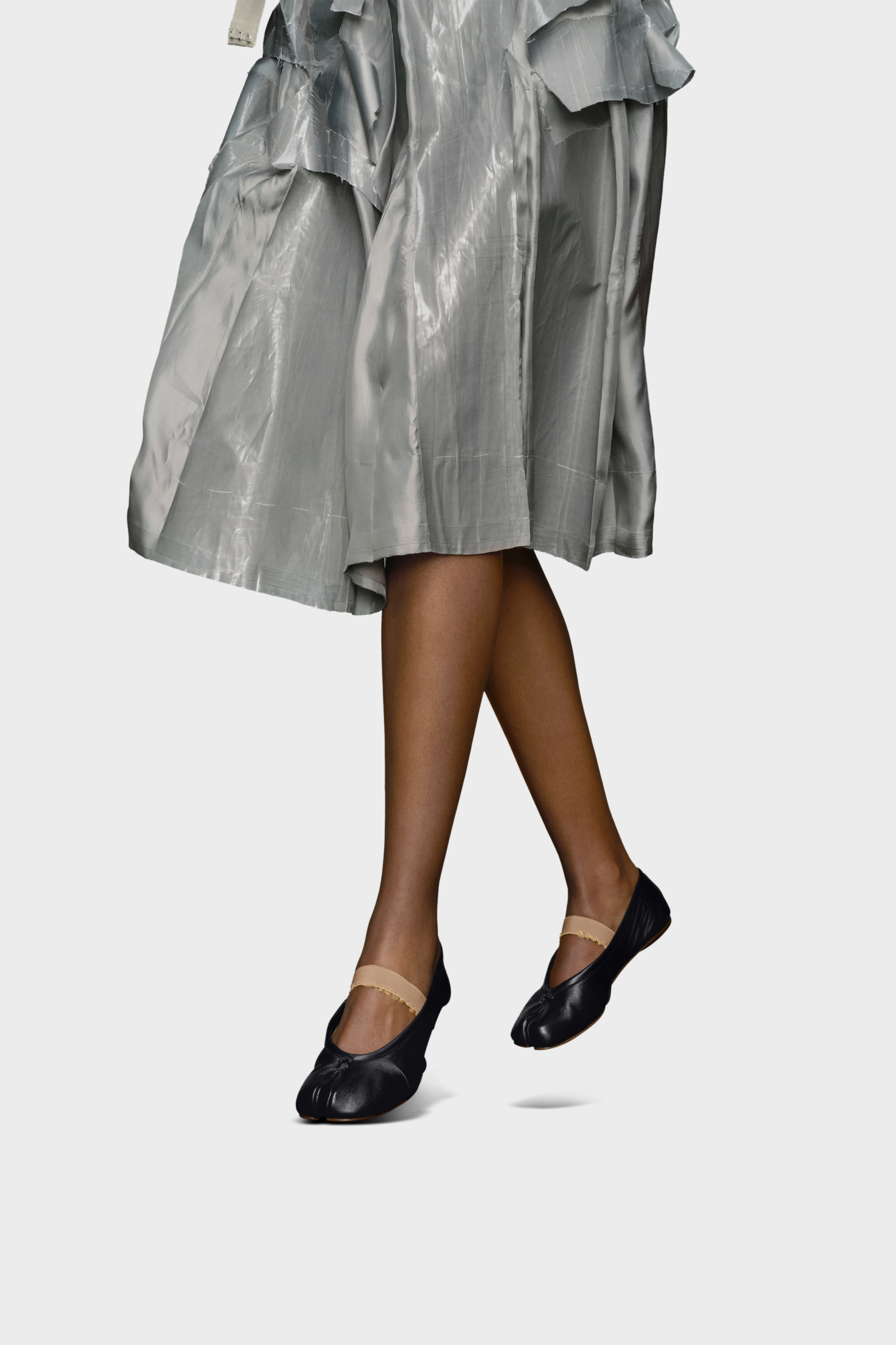 Maison Margiela/メゾン マルジェラ TABIBALLERINA Black Elastic-banded Tabi Ballerina Flats | Maison Margiela