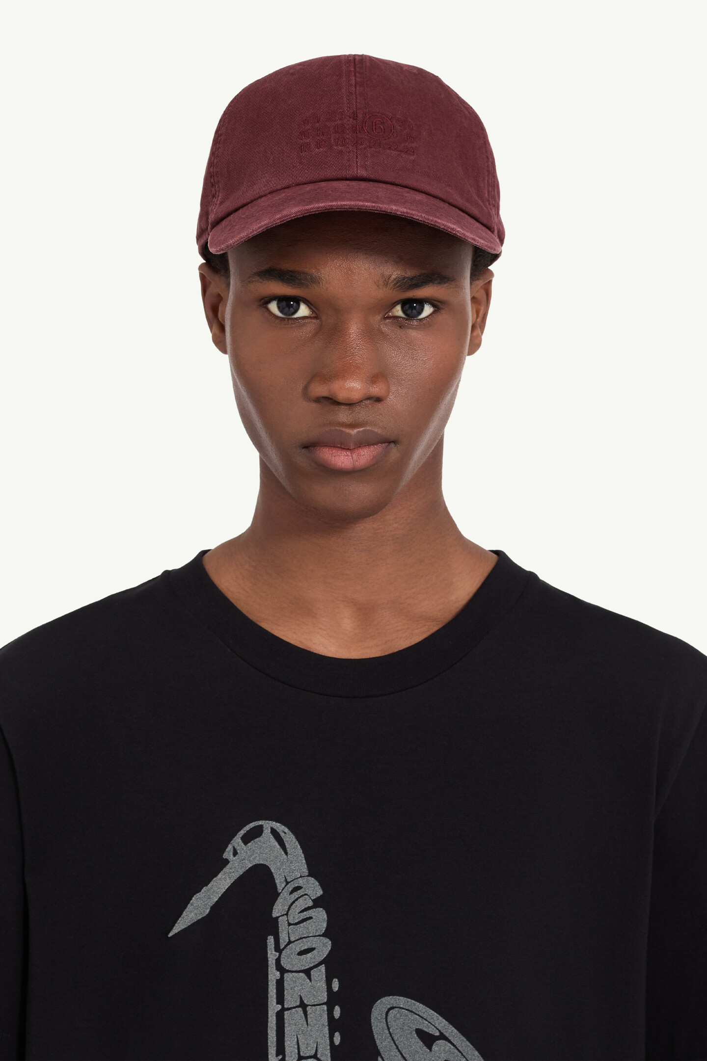 maison margiela ベースボールキャップ ボルドー Men's Black Baseball Cap | MM6