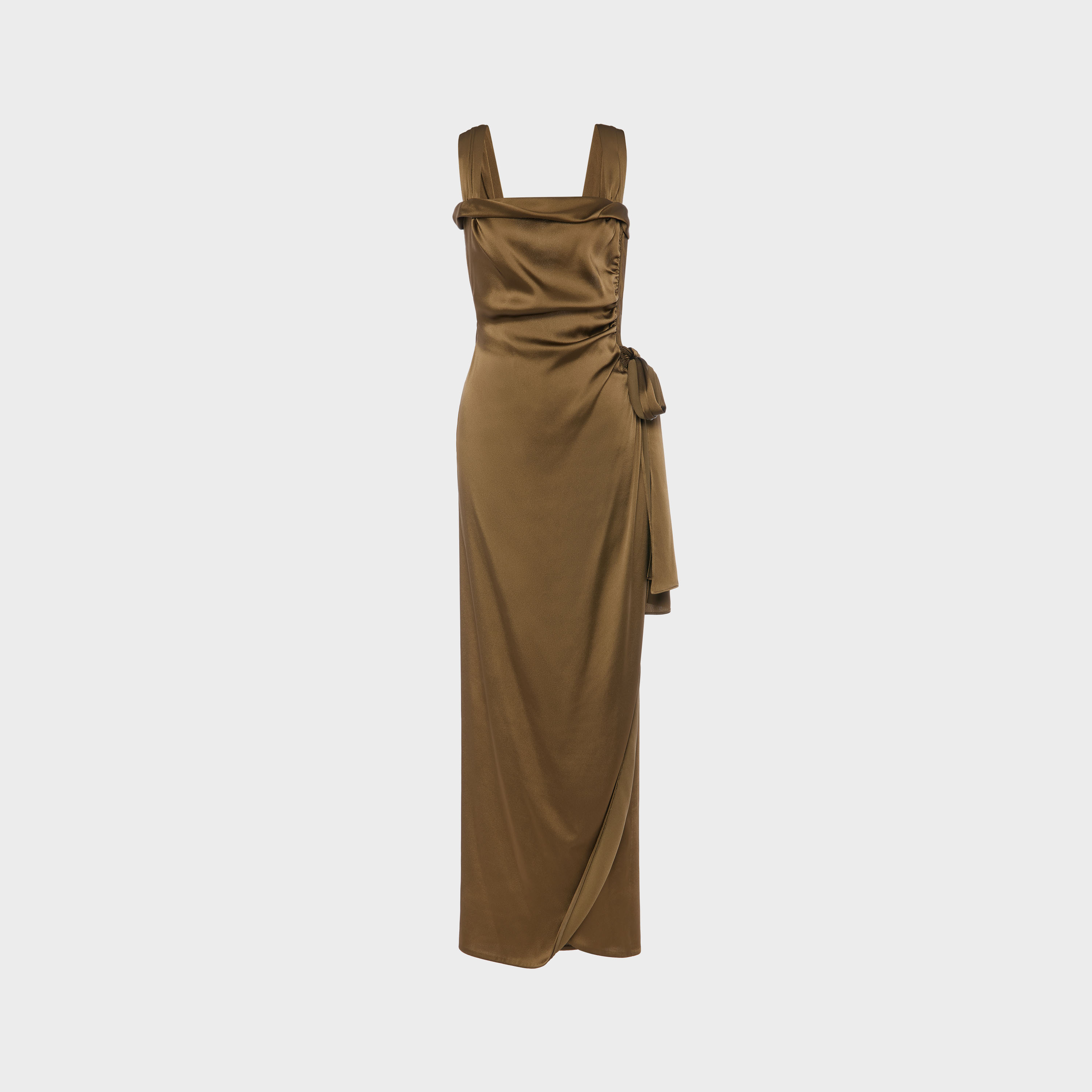 maison margiela ruched moire maxi dress Maison Margiela low-back Maxi Dress | Green
