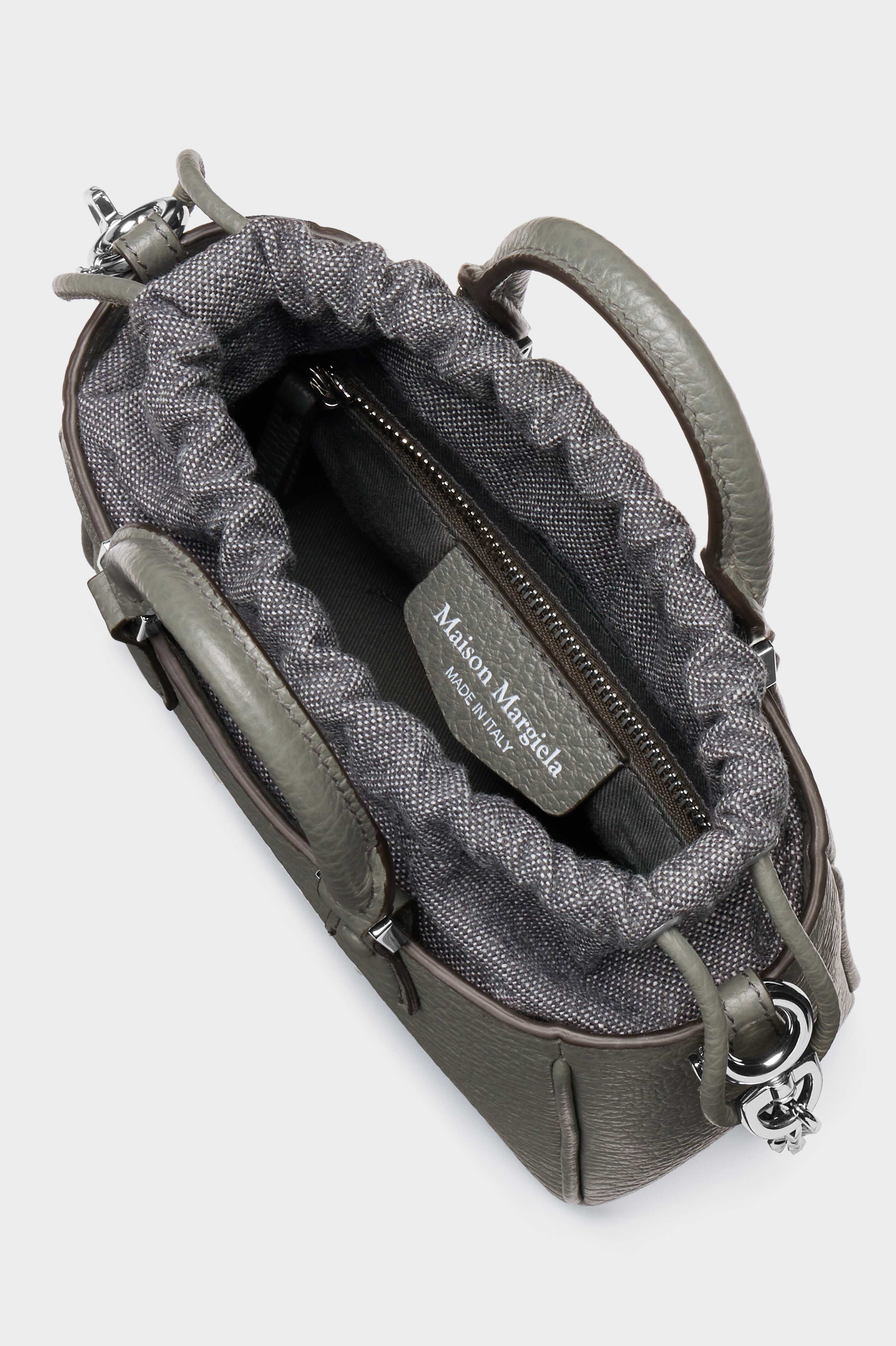 Maison margiela '5AC tote horizontal' handbag Gray グレー Gray Leather 5AC Crossbody Bag Tote Horizontal