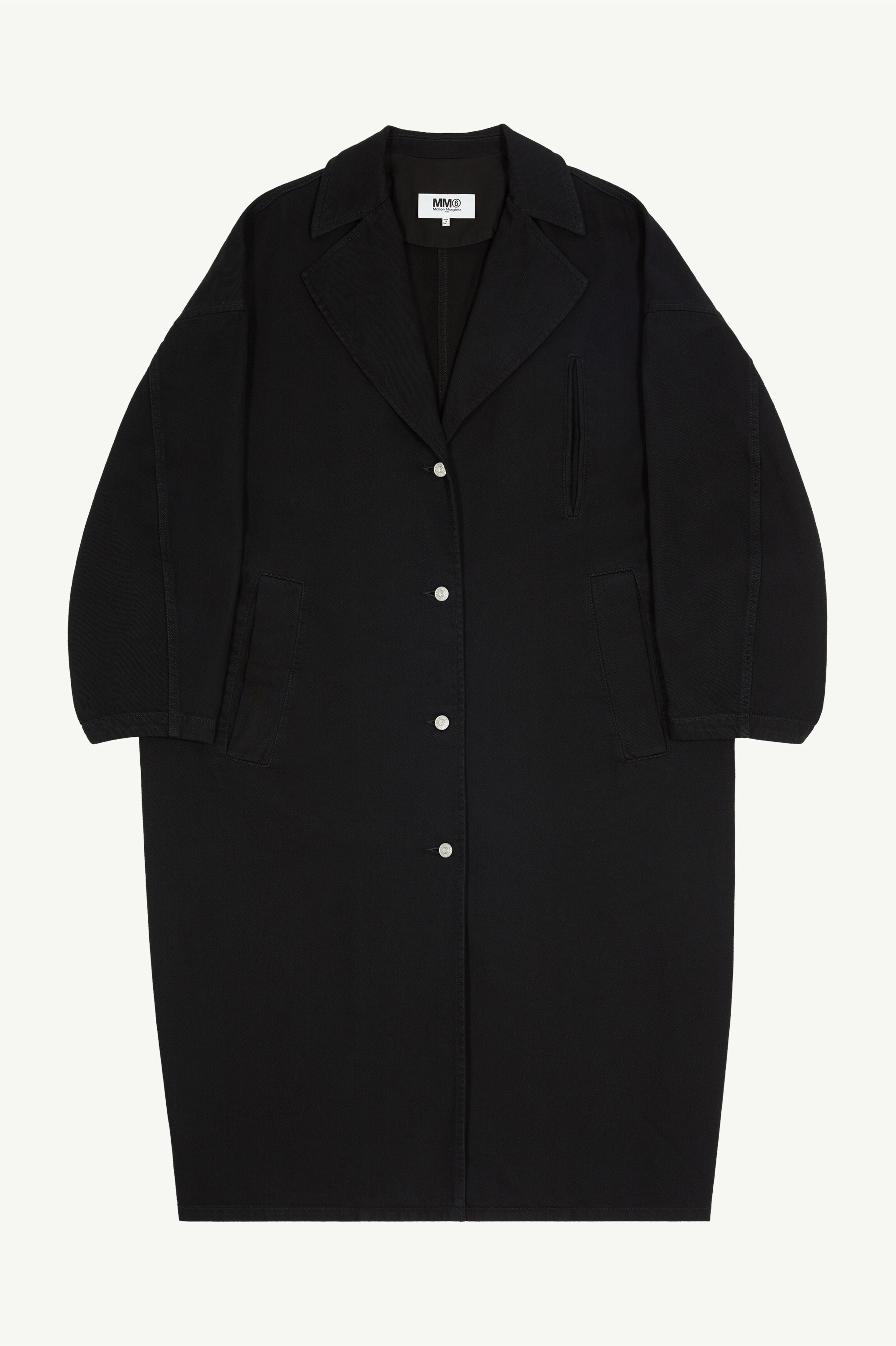 Black Oversized indigo denim coat | MM6 Official