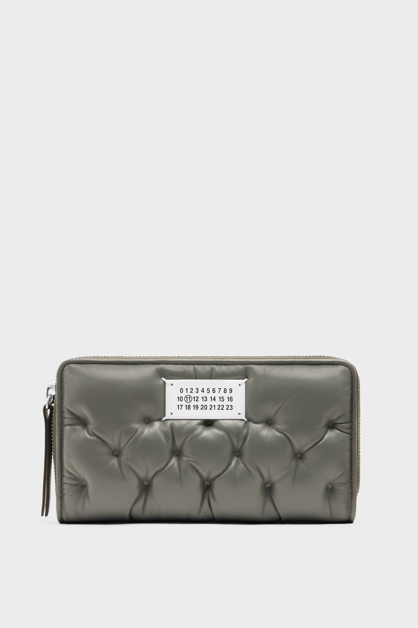 Gray Leather Glam Slam Embroidered Wallet | Maison Margiela