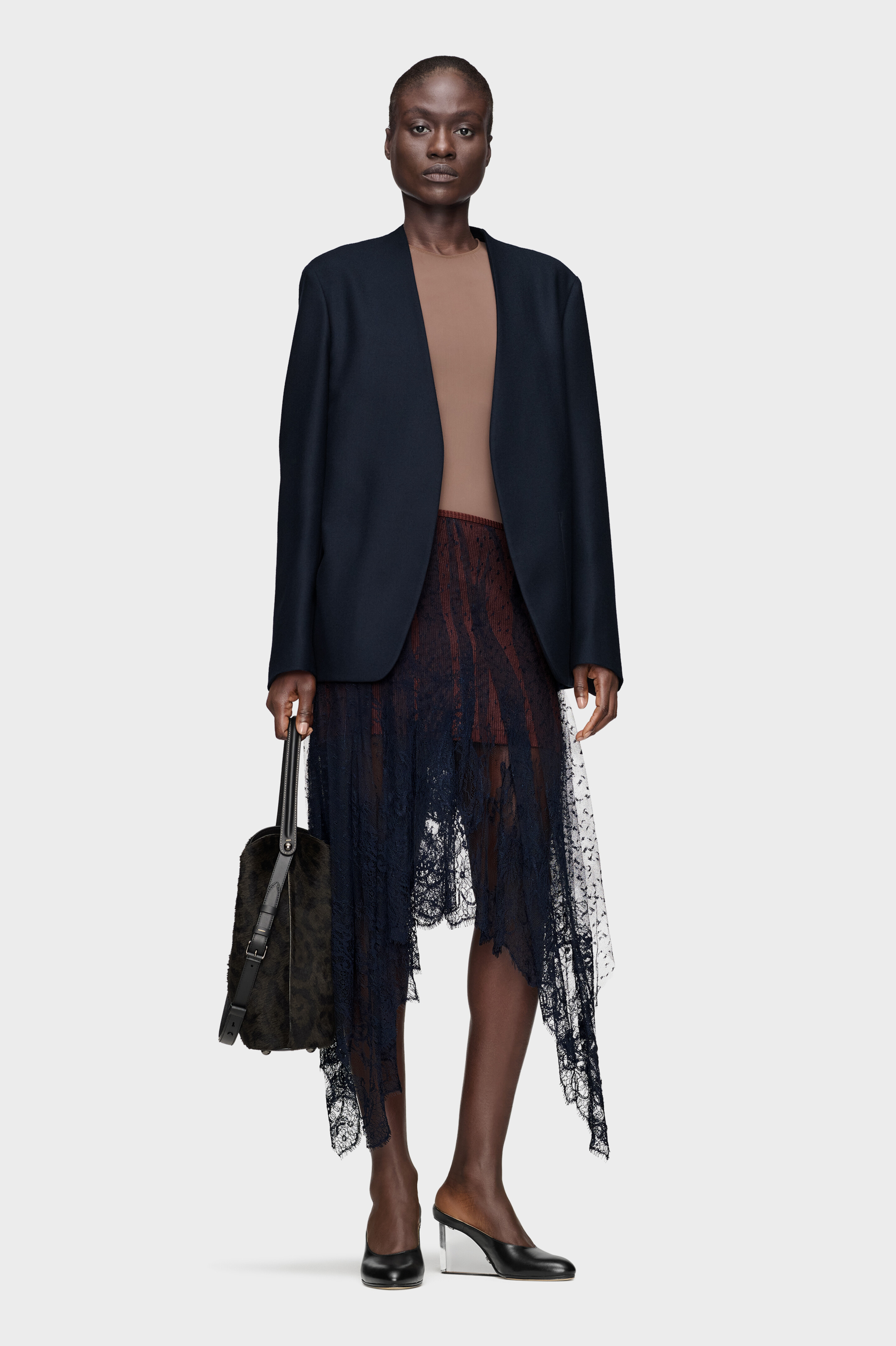 Black Lace Midi Skirt | Maison Margiela Official