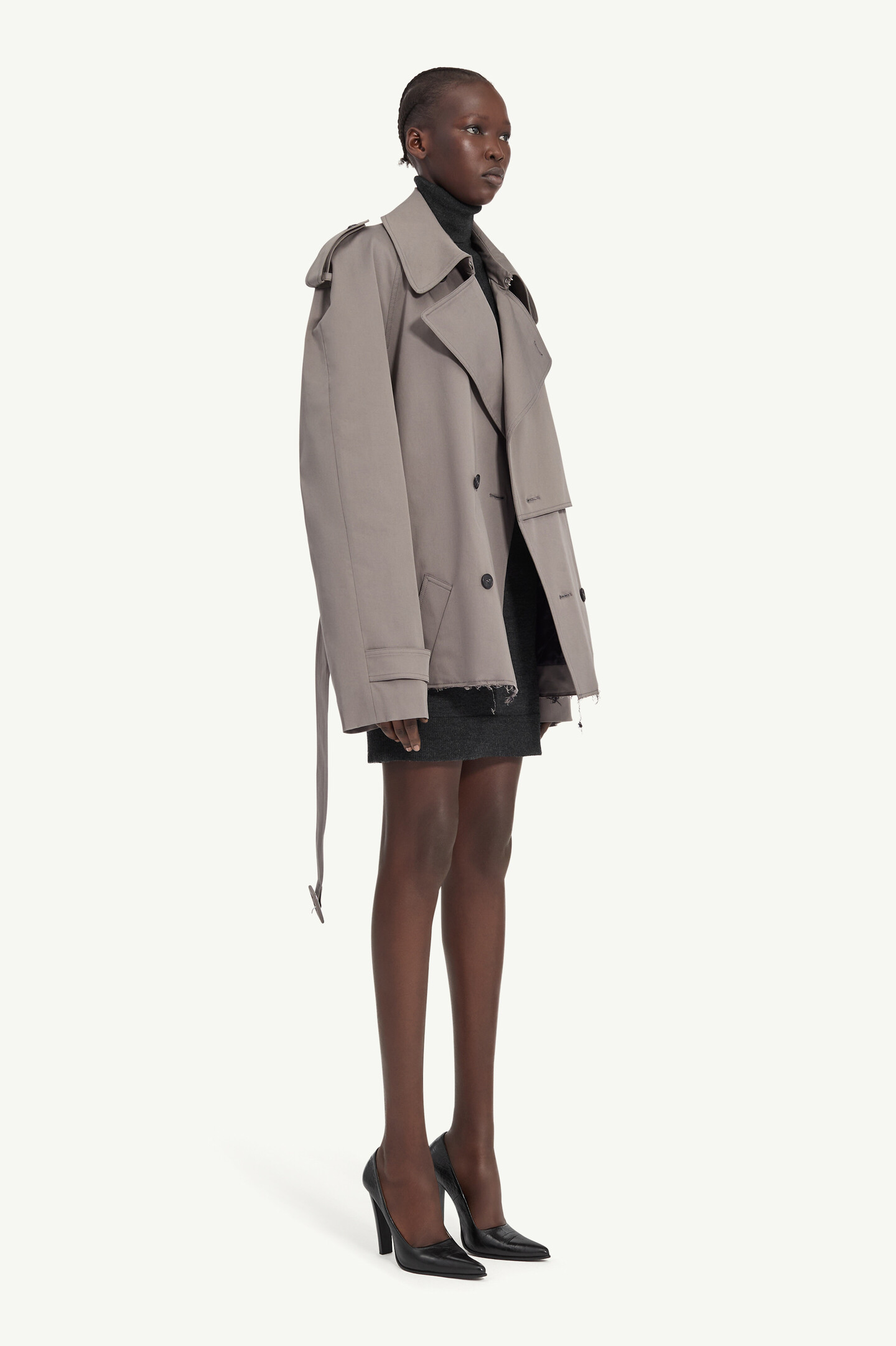 Cropped trench coat