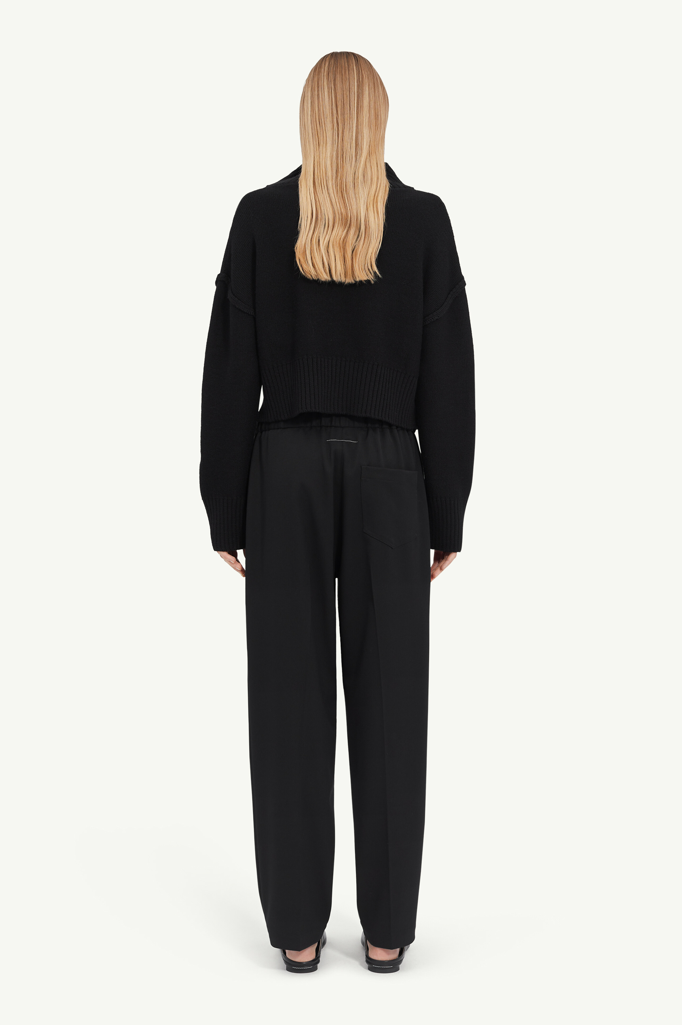 Black Wool Drawstring Trousers Regular Fit | Maison Margiela