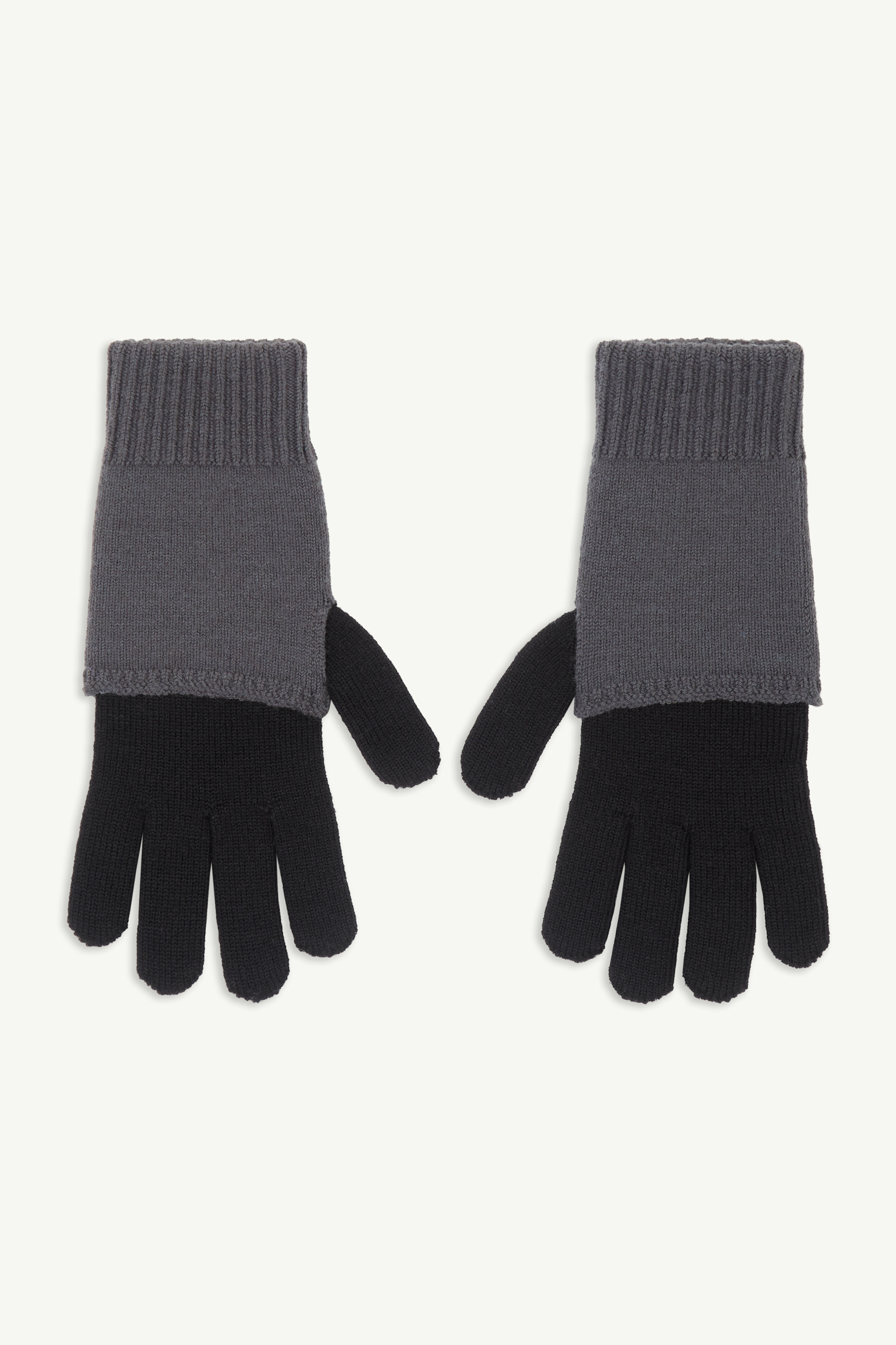 Two-tone knit gloves