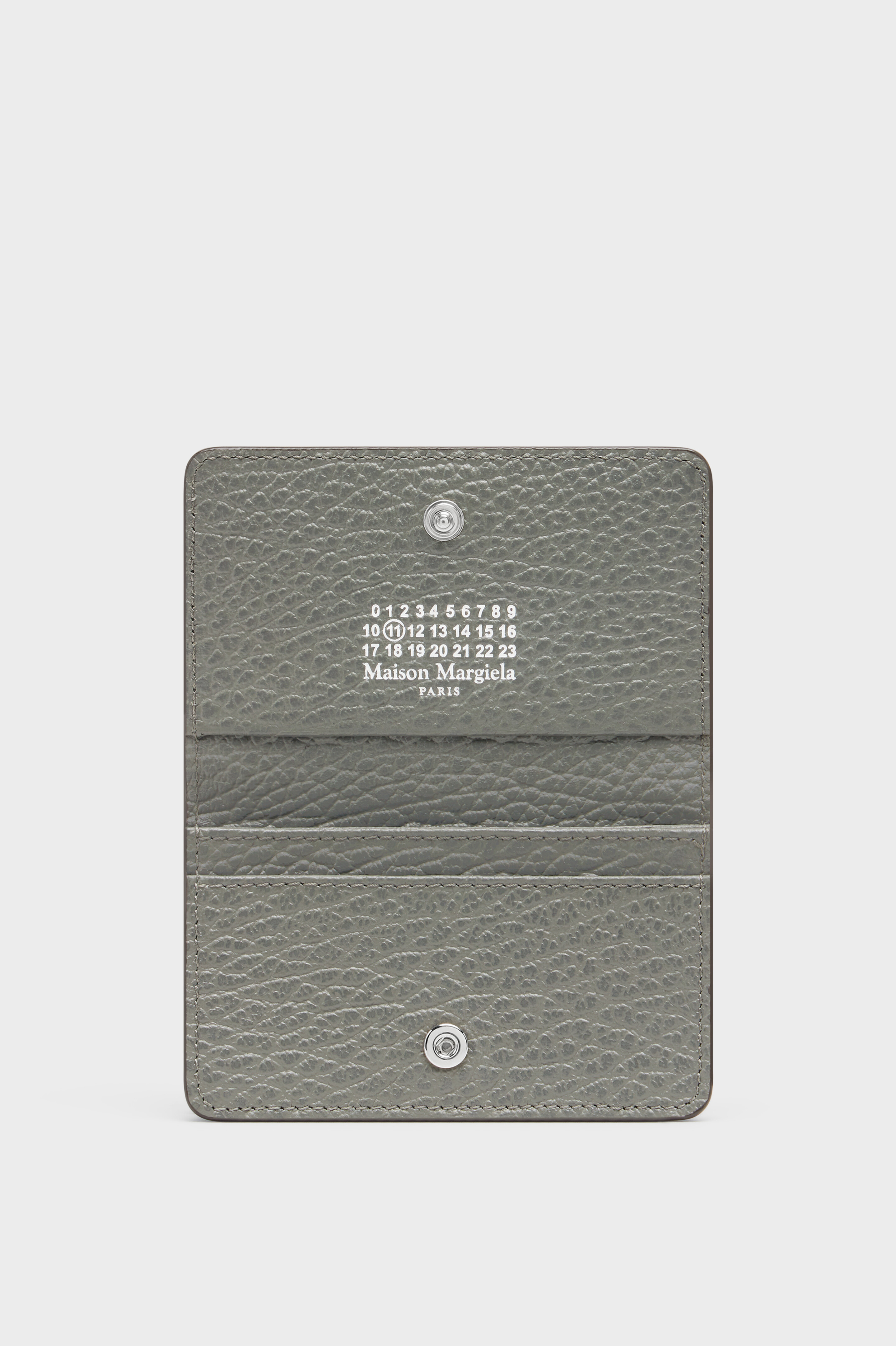 Gray Leather Four Stitches Card Holder | Maison Margiela