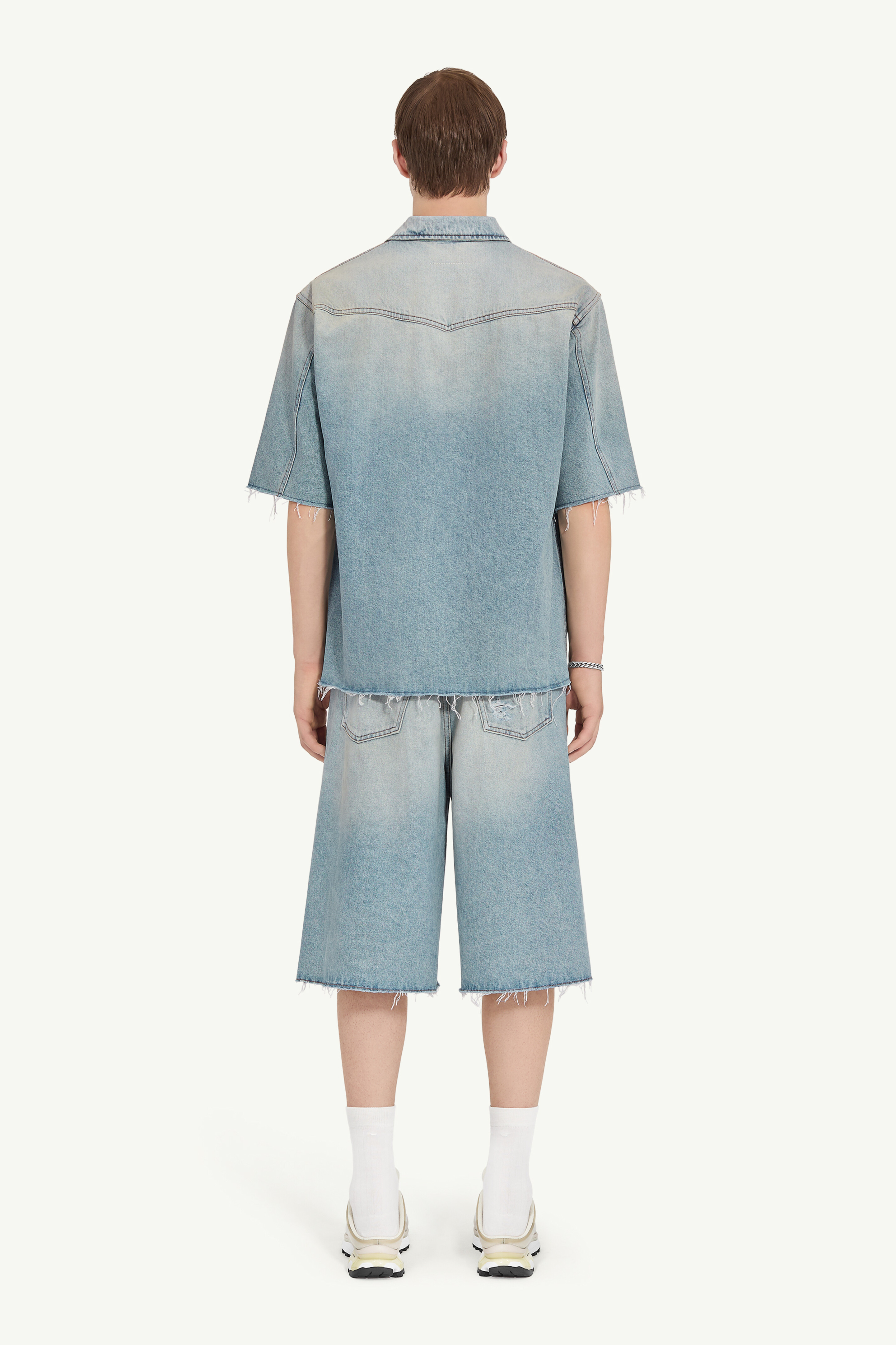 Blue Denim short sleeve shirt | MM6 Official