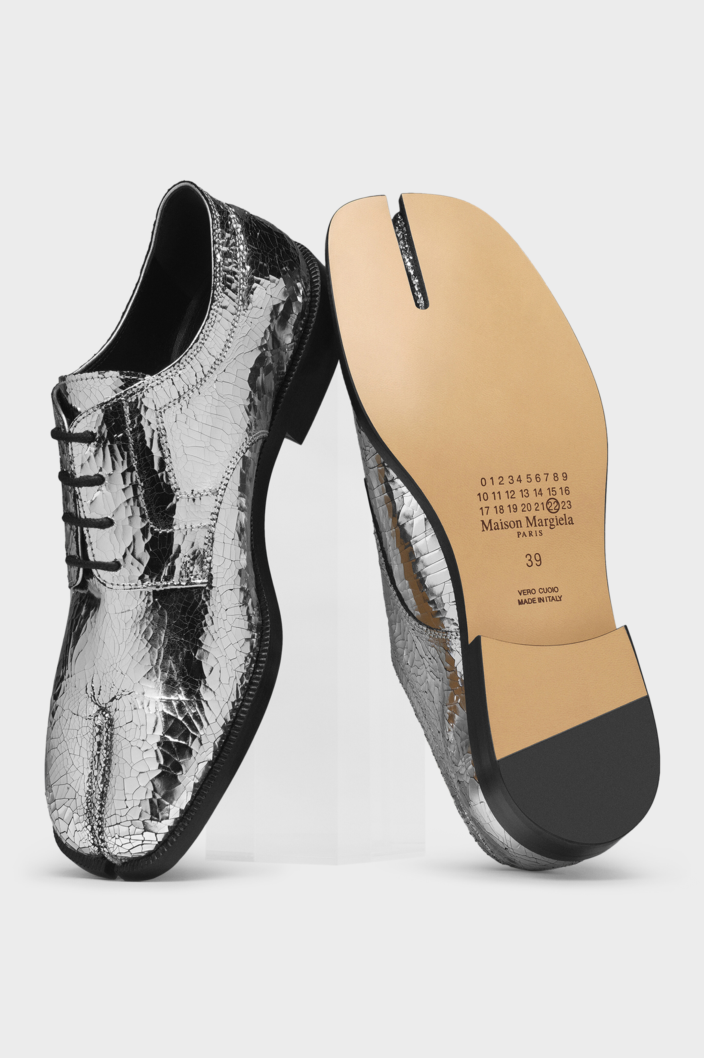 Tabi Mirror Brogues Silver | Maison Margiela