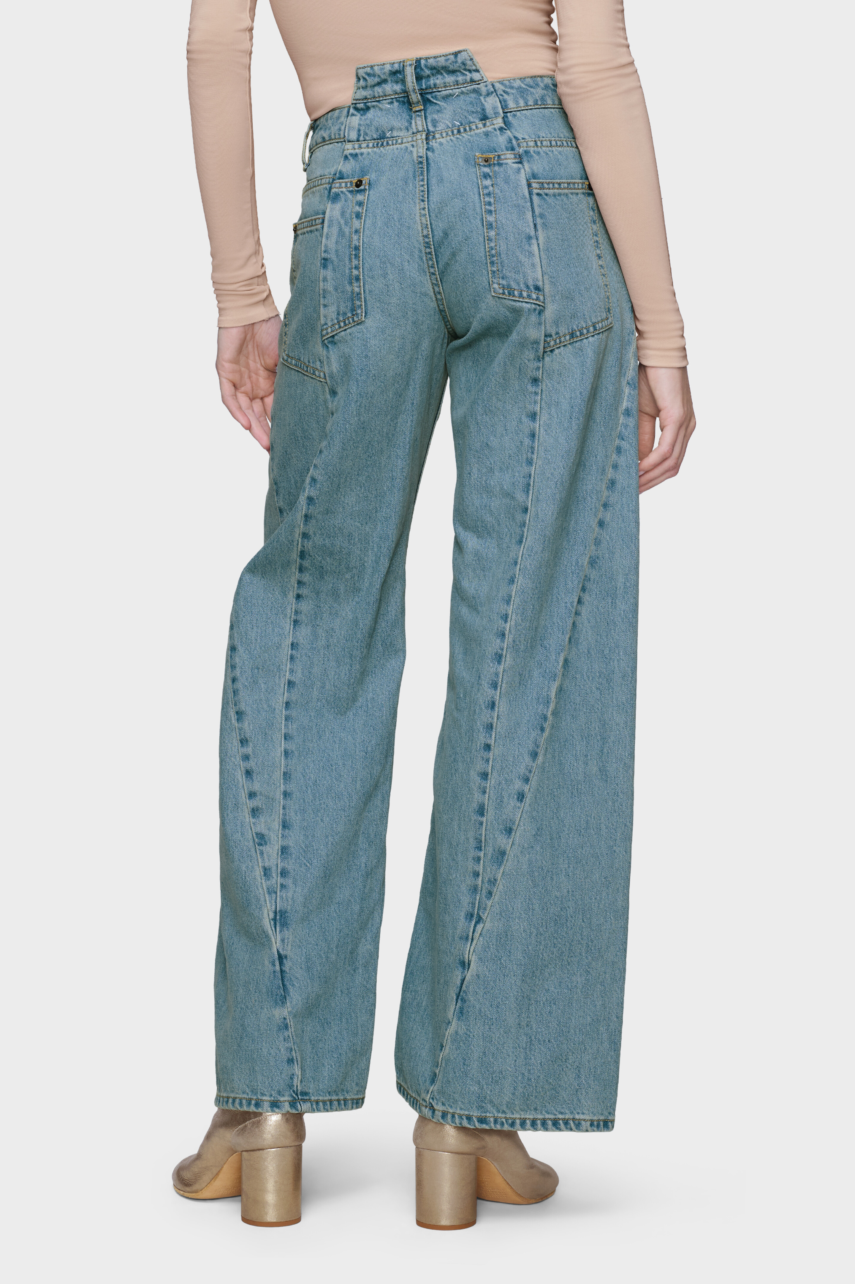 Blue Denim Regular-waisted Wide-leg Jeans | Maison Margiela Blue Denim Regular-waisted Wide-leg Jeans | Maison Margiela