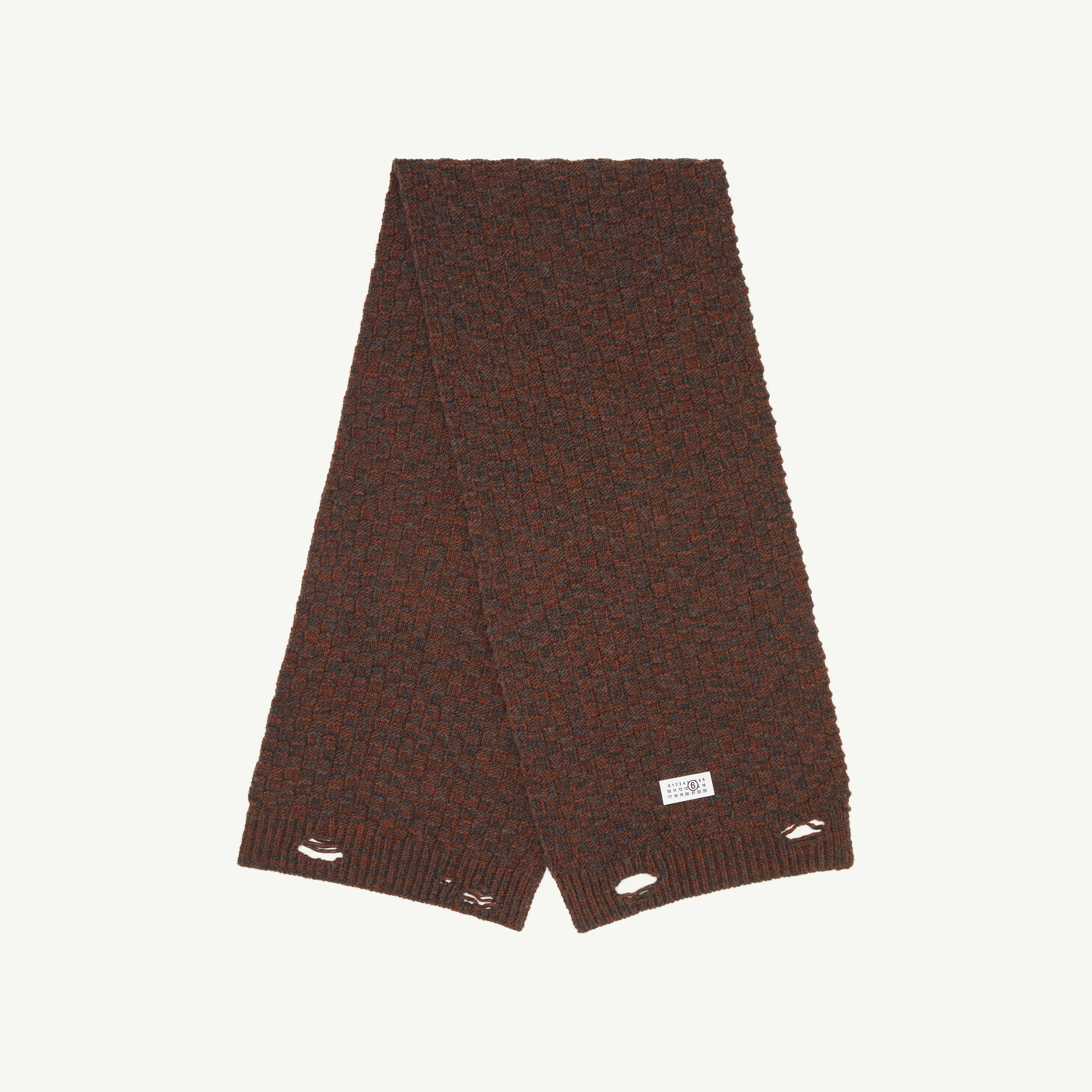 Brown Wool scarf | MM6 Official