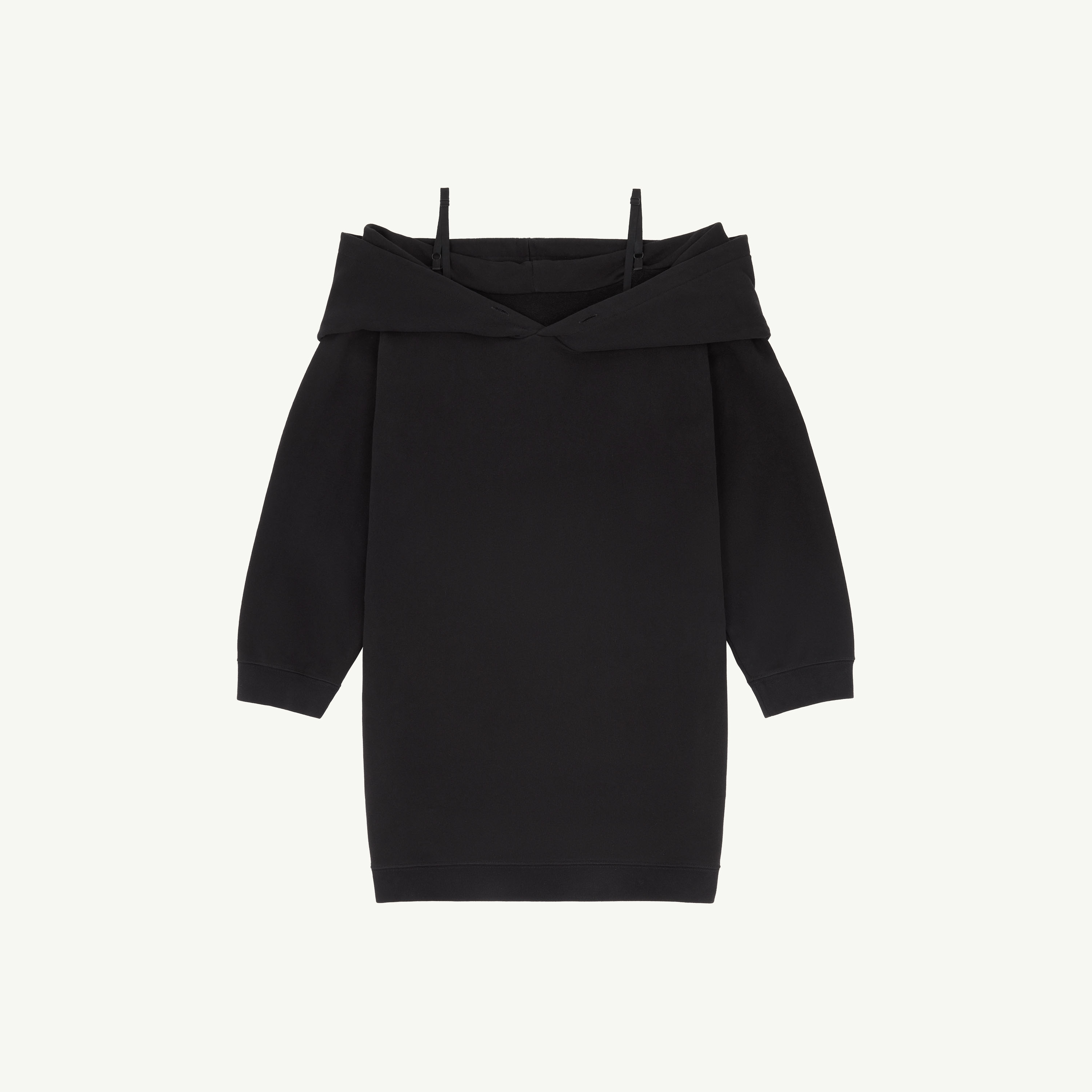 ワンピース MM6 Open-shoulder Black Sweatshirt Dress Women's Cotton Sweatshirt Dress | MM6