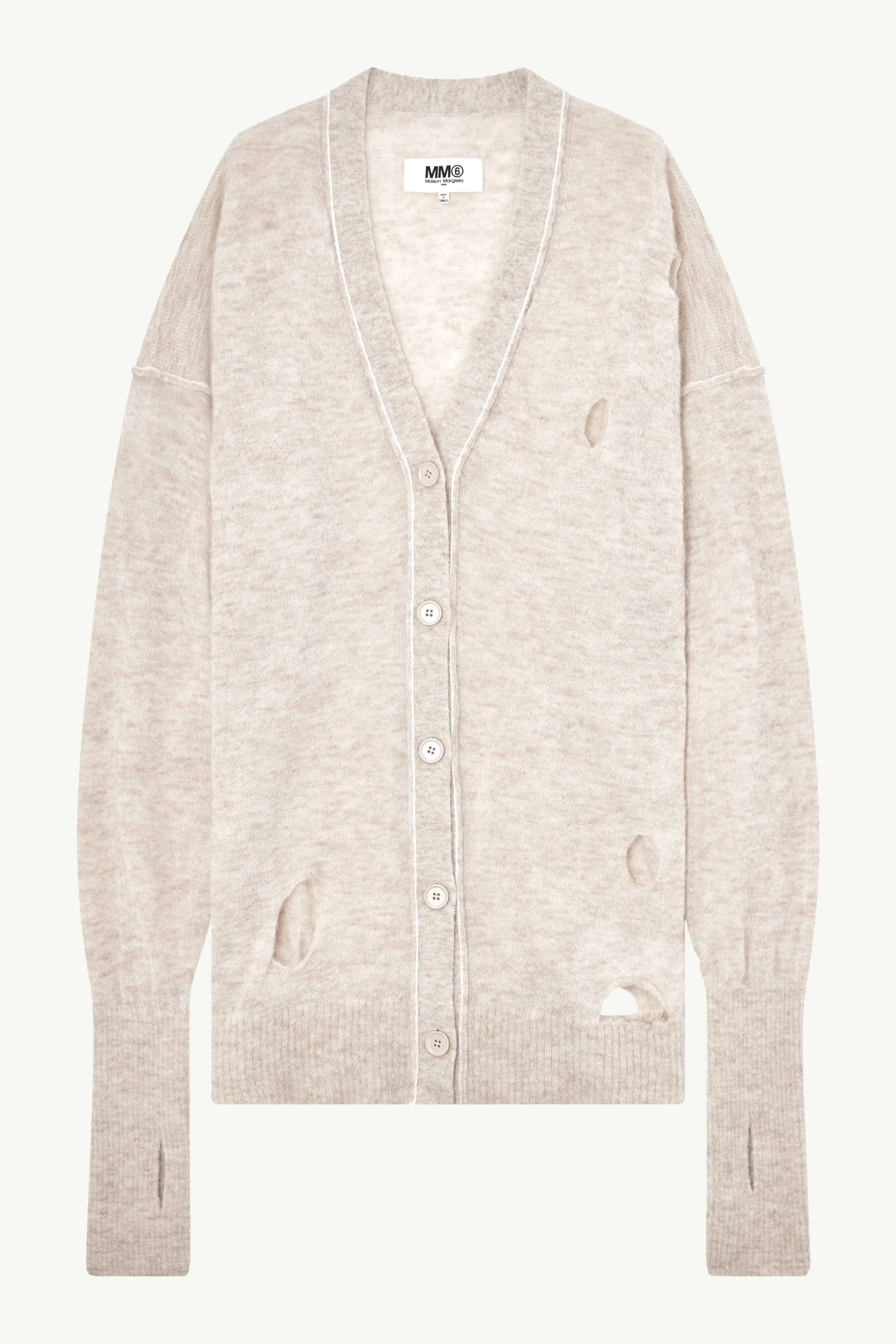 ディストレスドニットカーディガン｜MM6 - Maison Margiela