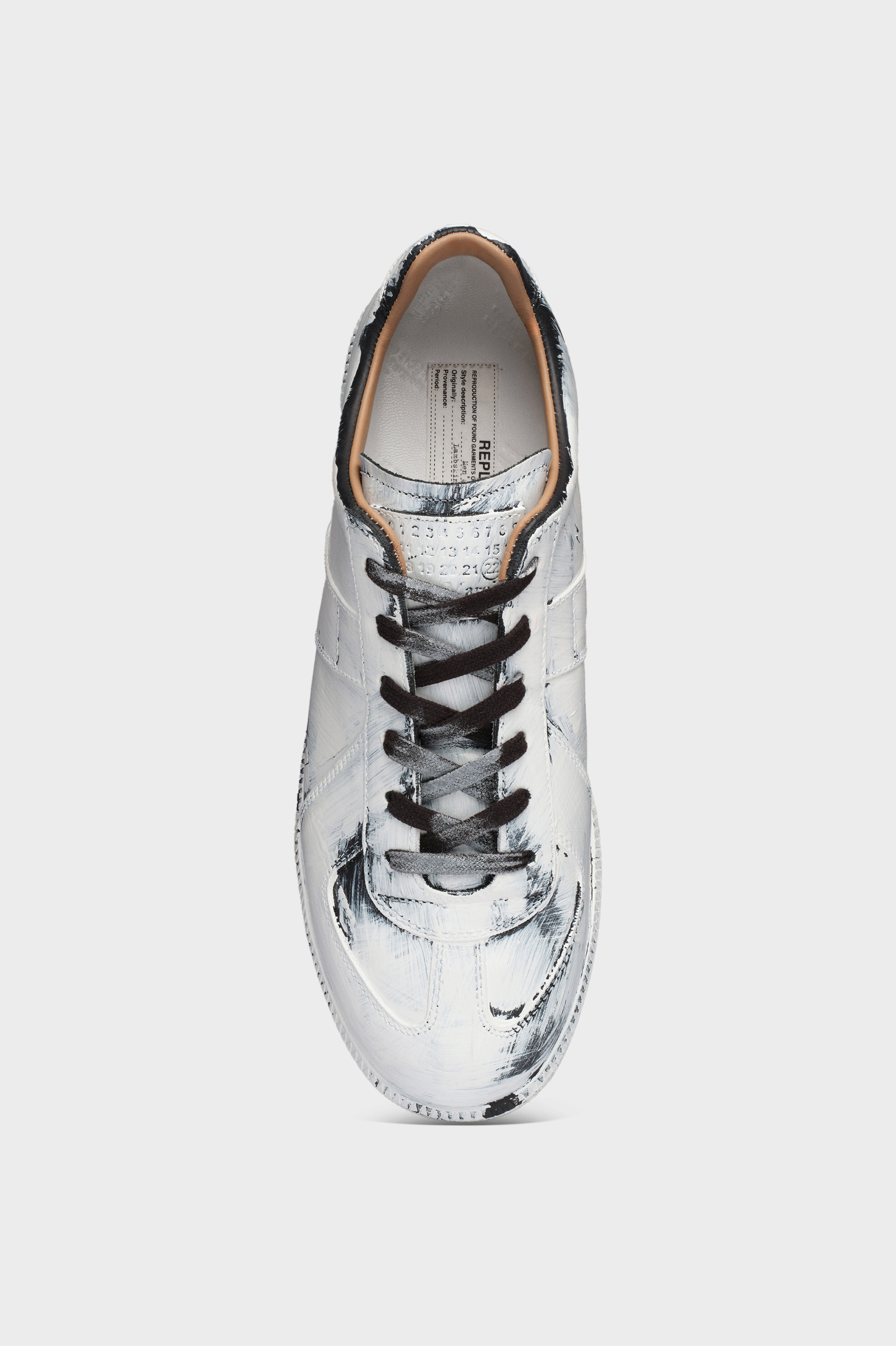 Replica White Paint Sneakers Black | Maison Margiela