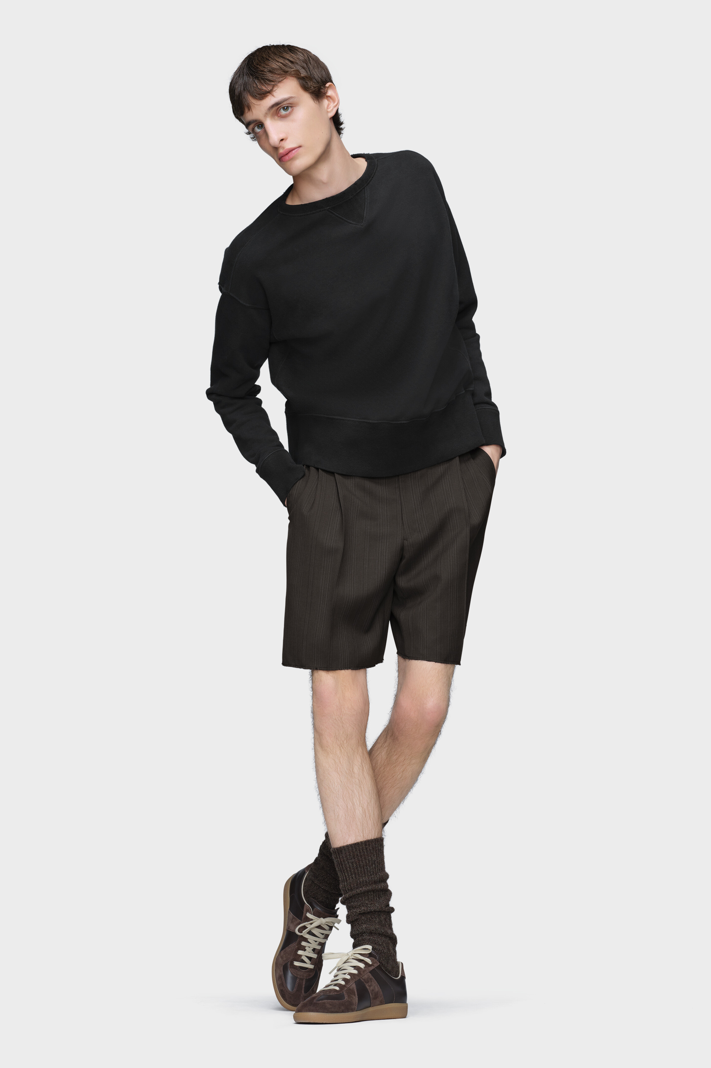 Men's Black Cotton Crewneck Sweater | Maison Margiela
