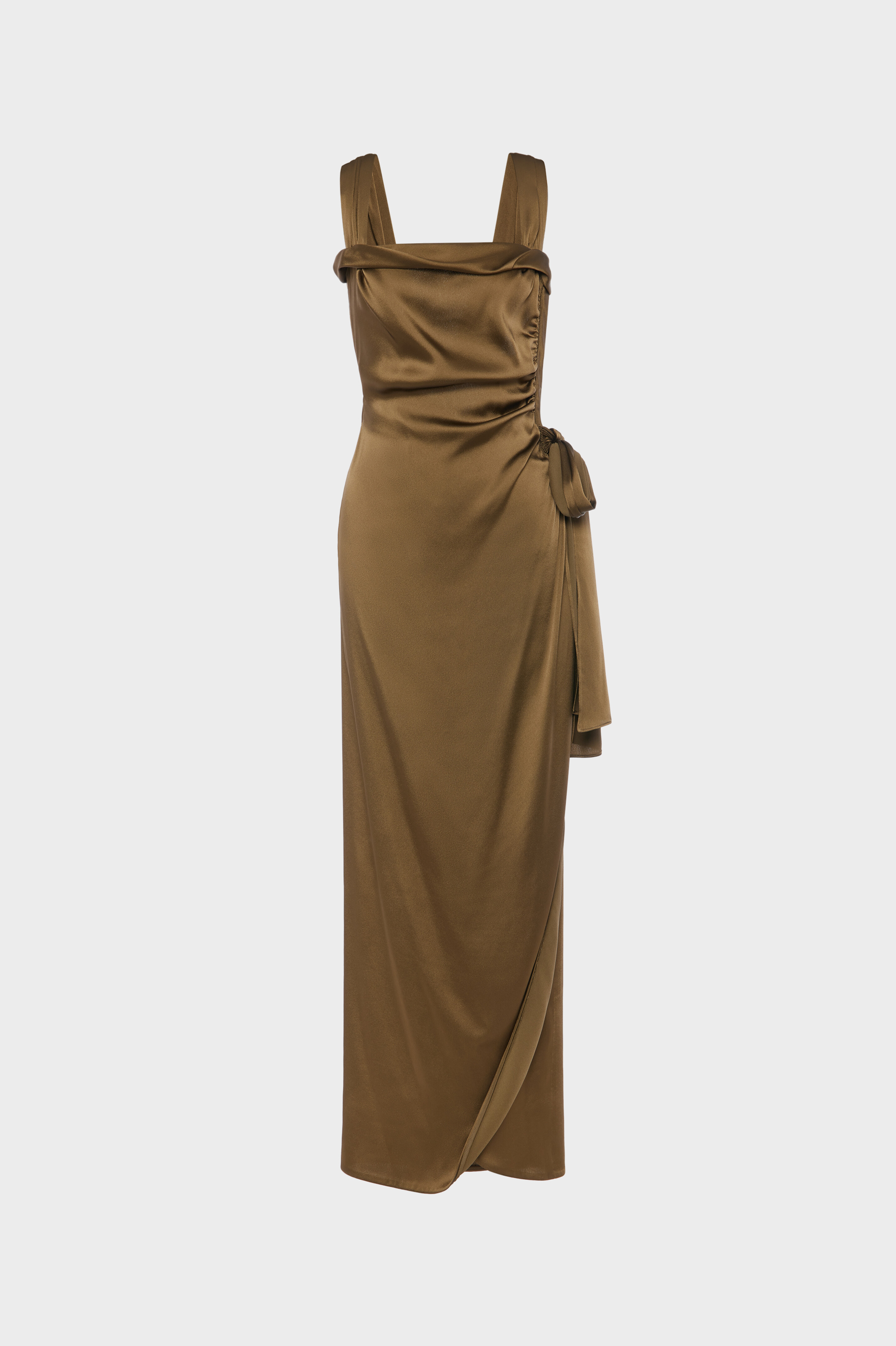 ted baker gabie dress green Satin One Shoulder Midi Dress | Melgar