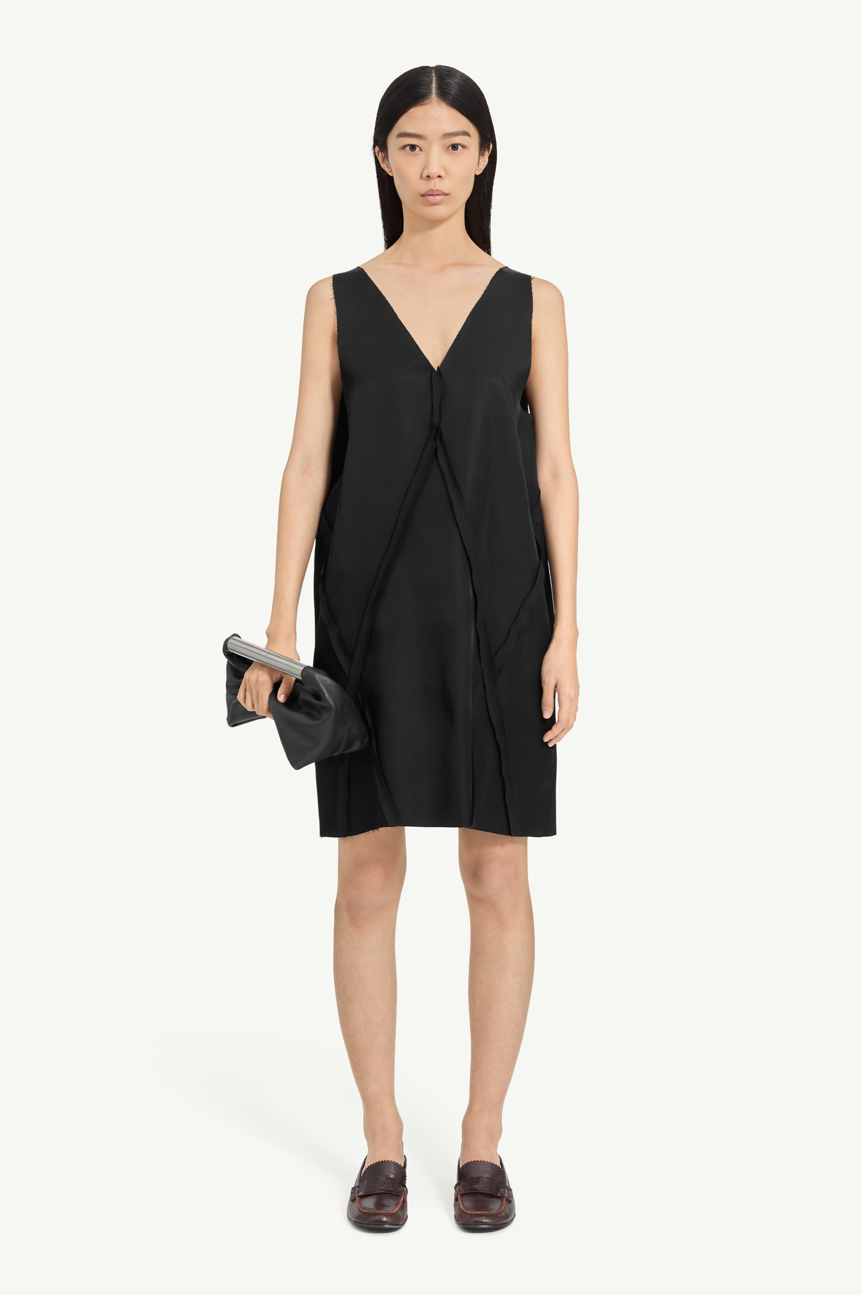 V-Neck Midi Dress Black | MM6 Official