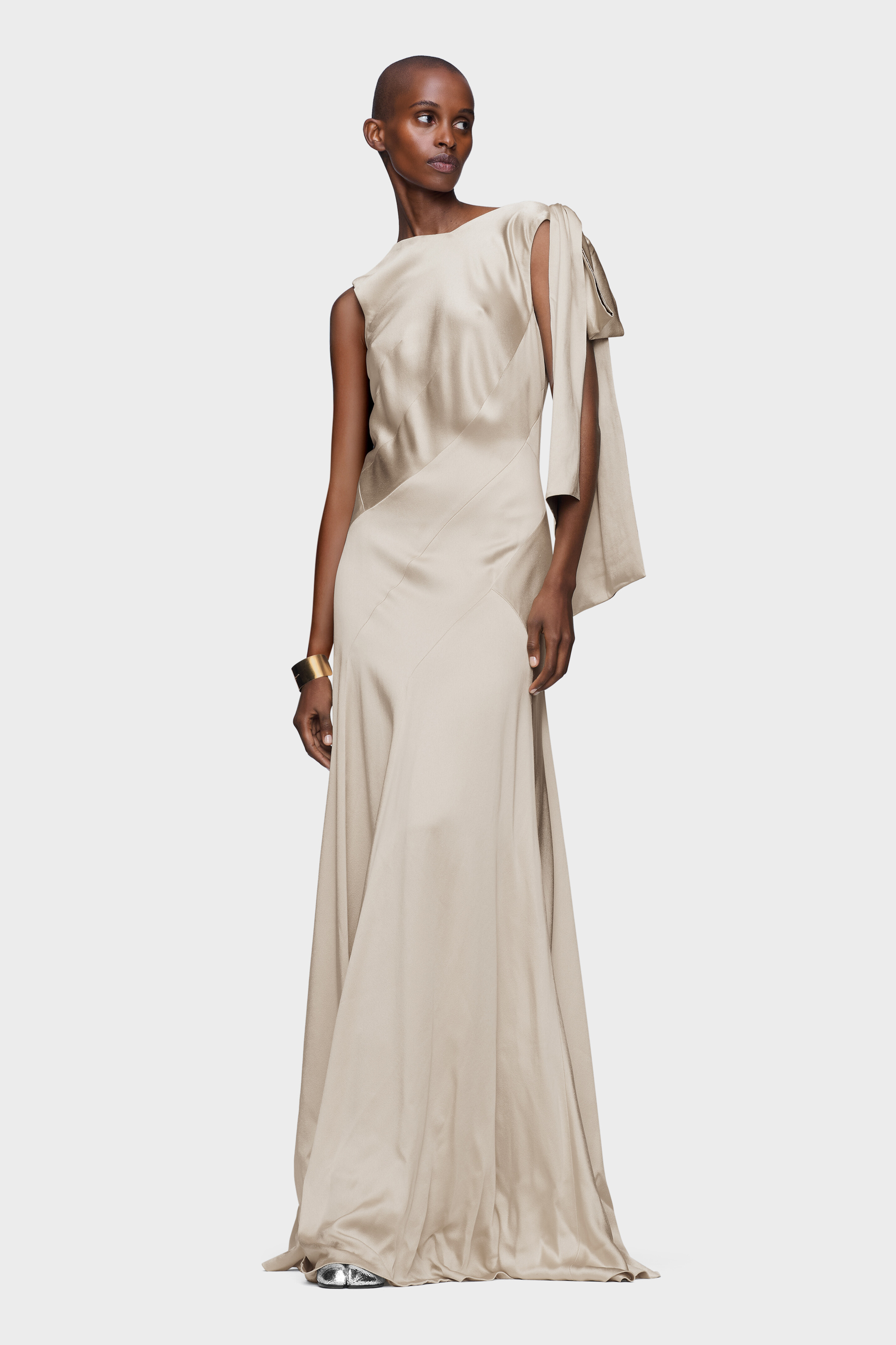 Maison Margiela, Bias-cut Evening Gown, Woman, Brown Check, Size: 40 Maison Margiela, Bias-cut Evening Gown, Woman, Brown Check, Size: 40