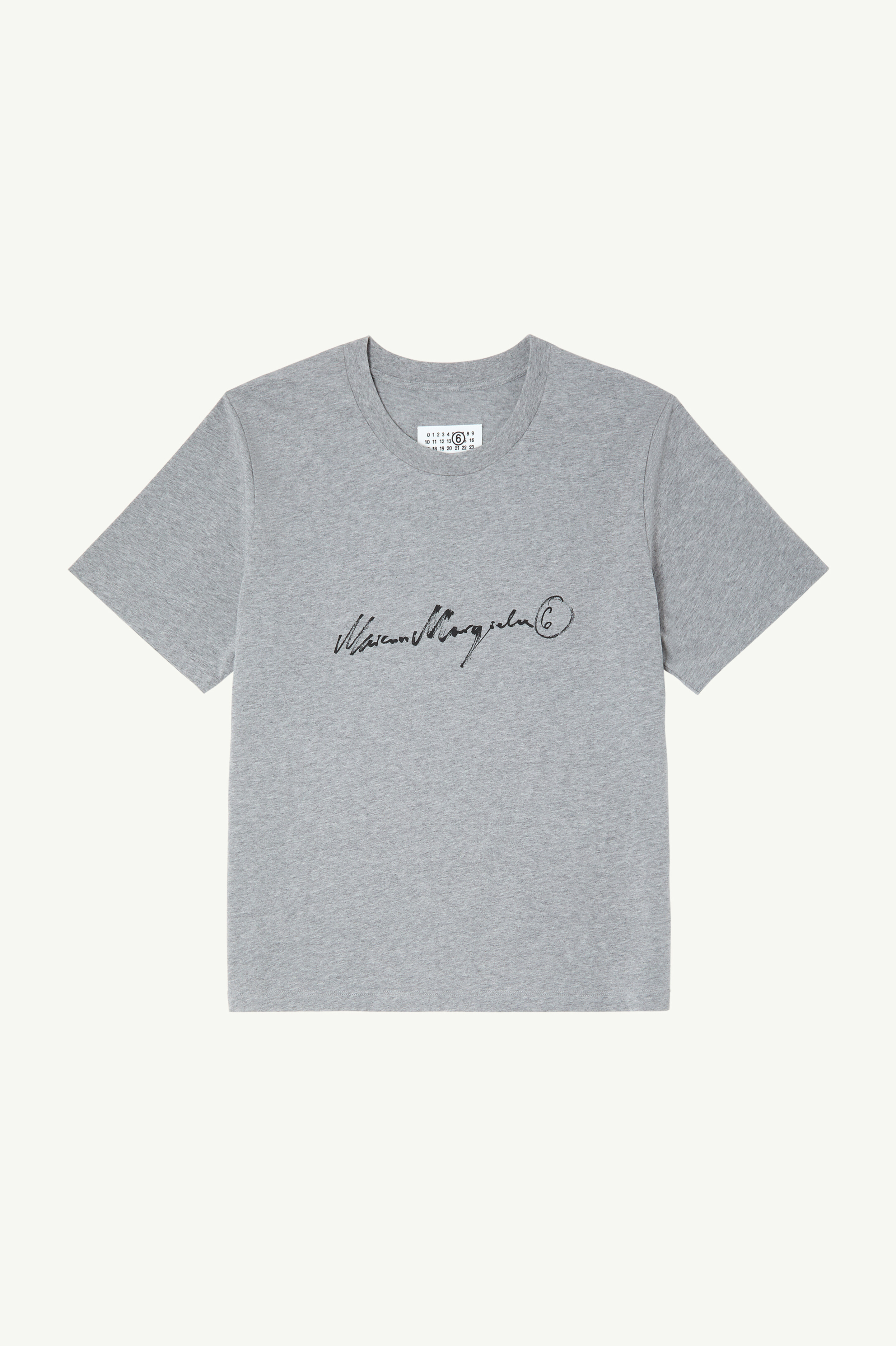 Gray Handwritten-print cotton jersey T-shirt | MM6 Official