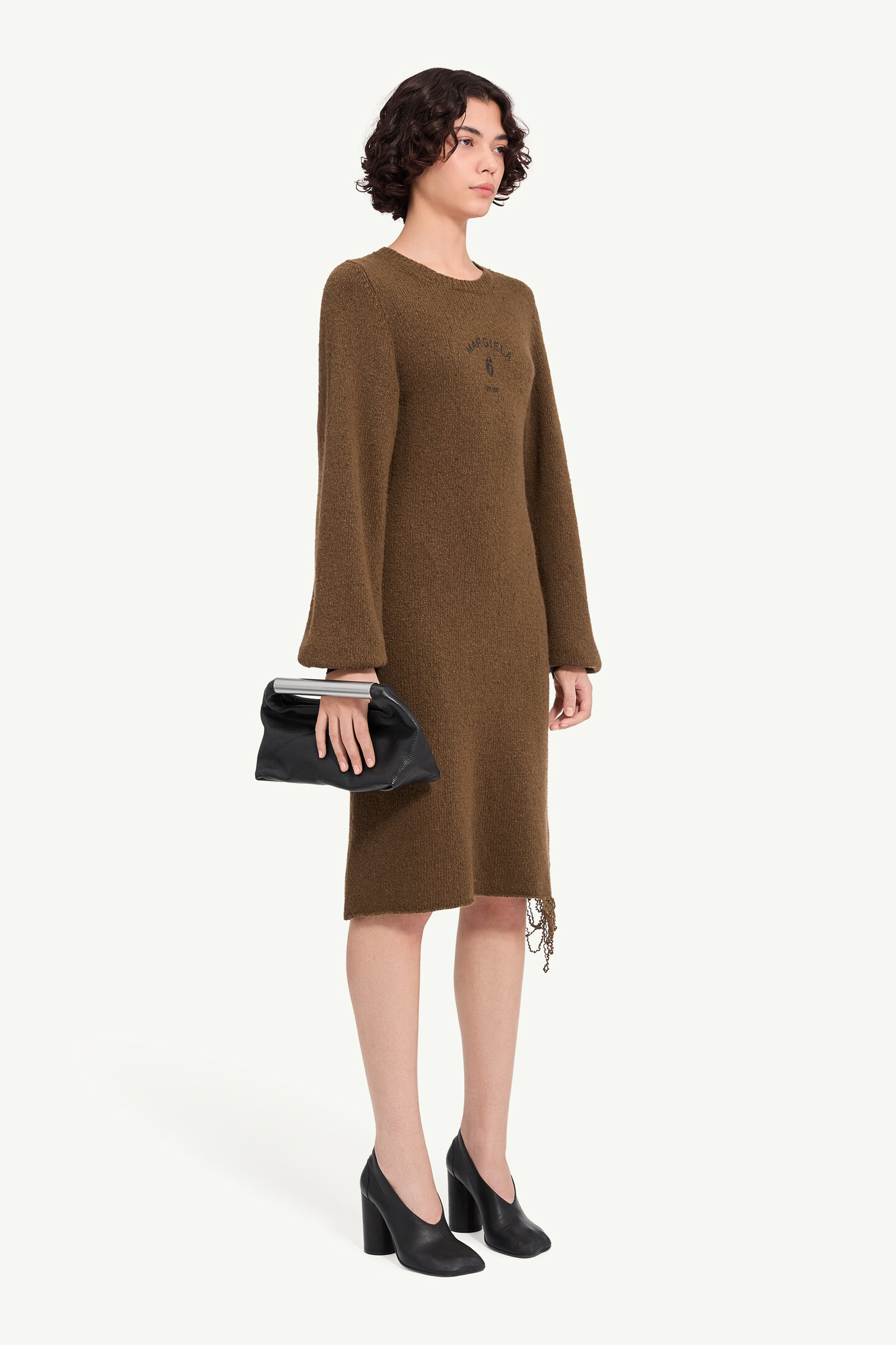black ponte knit dress Ponte Knit Side Tie Black Dress | Made in USA main image 0