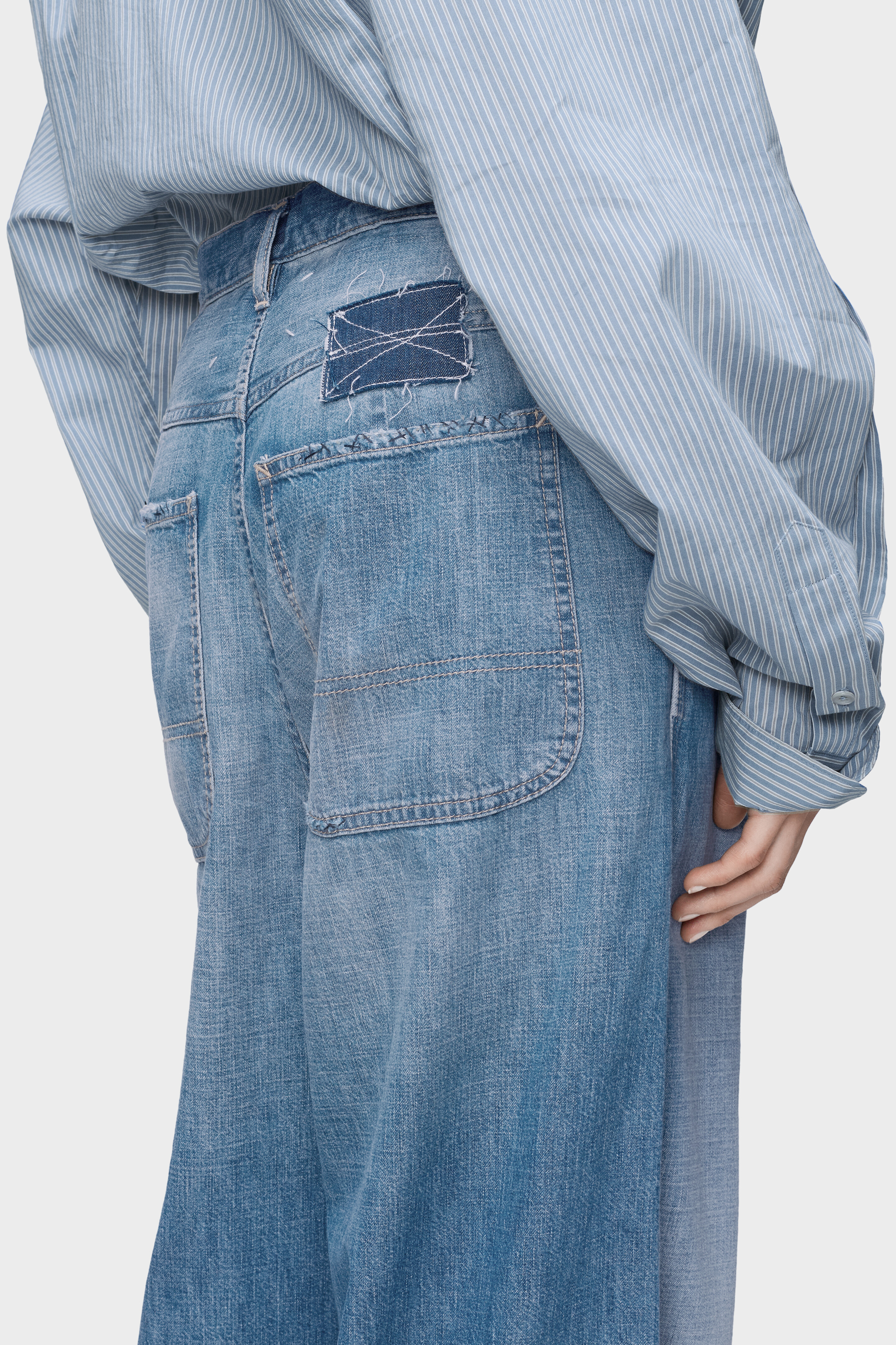 Vintage medium blue Wide-leg jeans | Maison Margiela Official