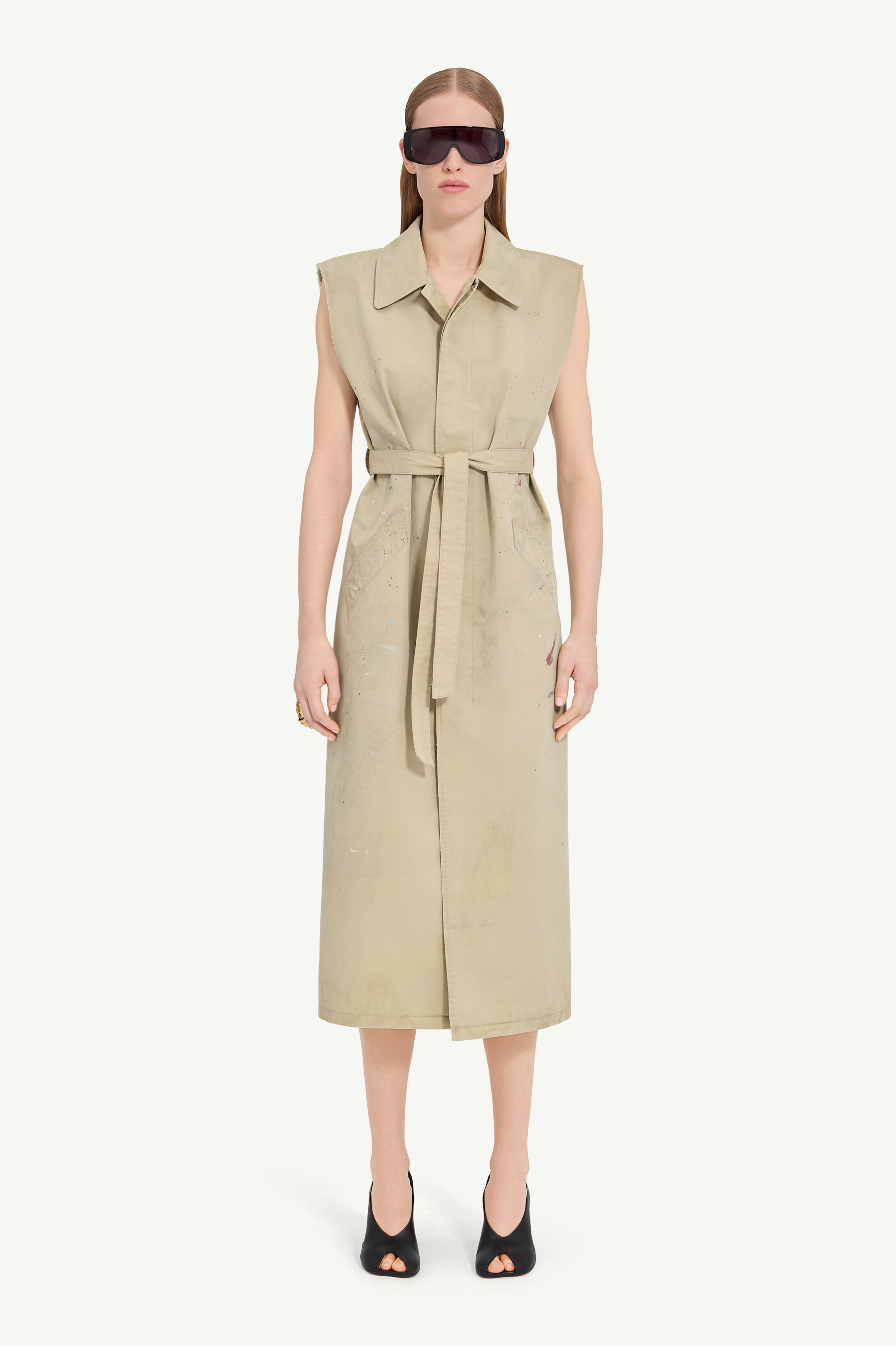 【SUBLATIONS】SLEEVELESS GABARDINE COAT Sleeveless Trench Coat