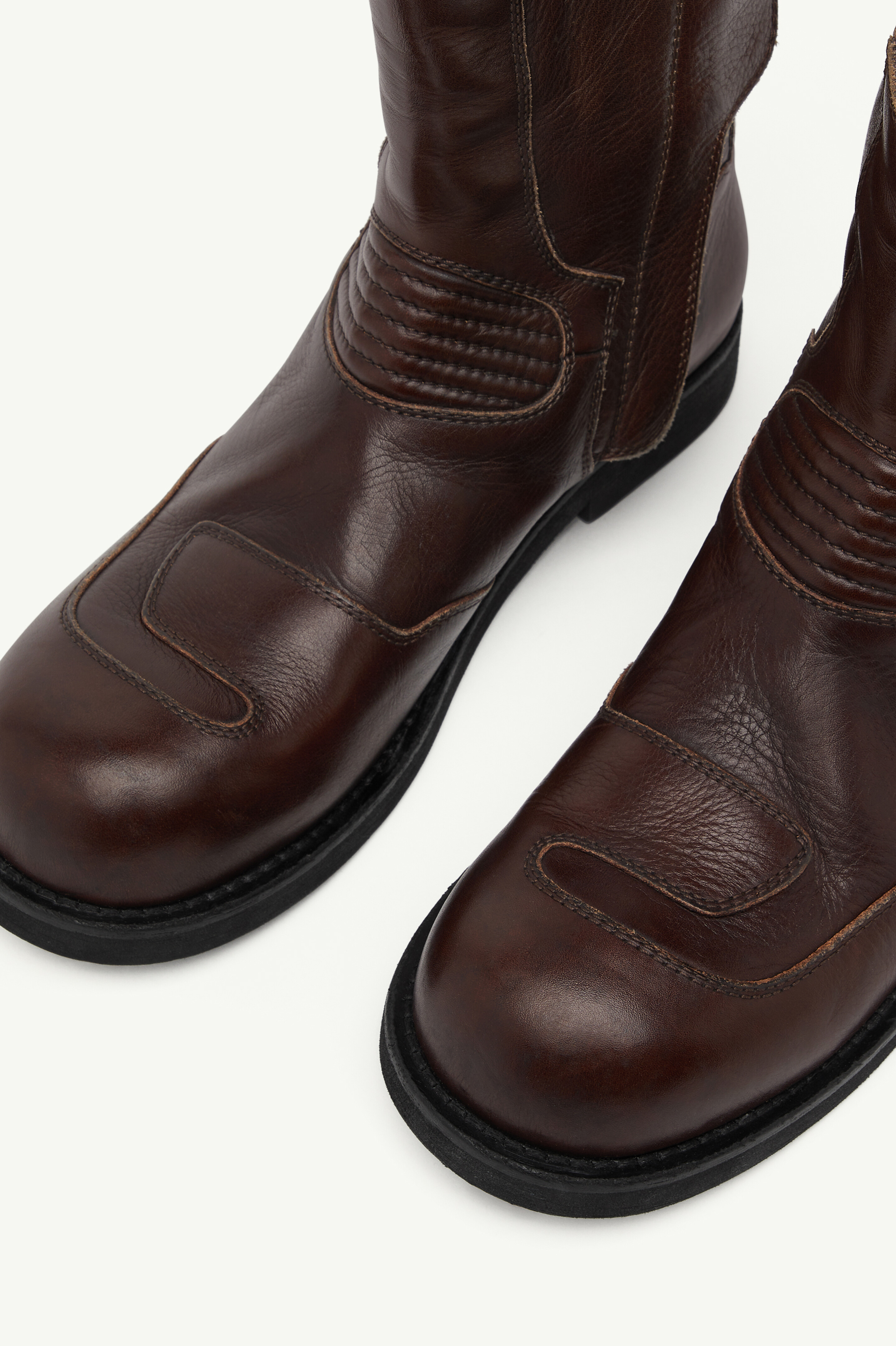 Men's Mid-Calf Leather Biker Boots | MM6