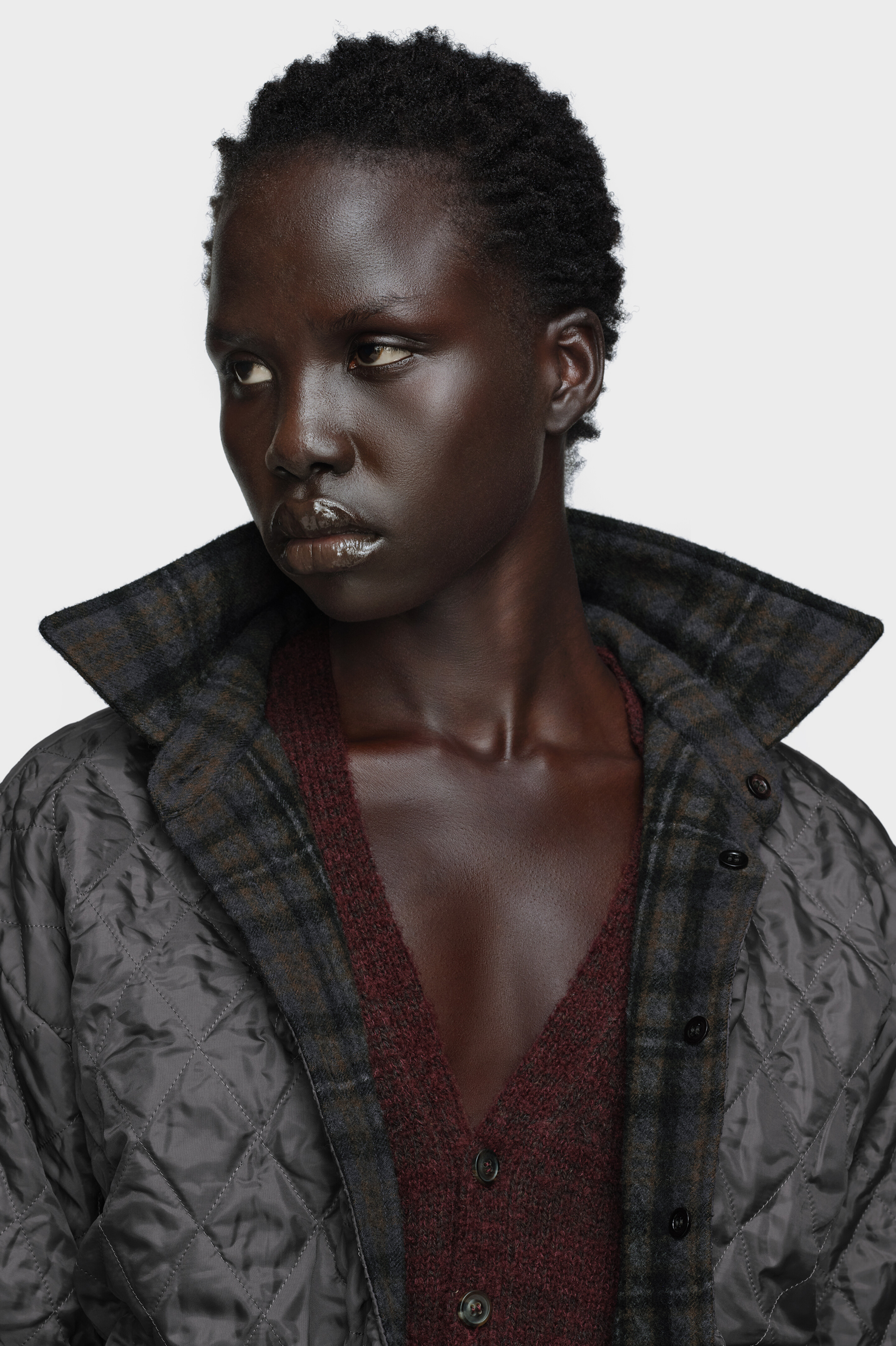 Women's Gray Wool Quilted Shirt-Jacket | Maison Margiela