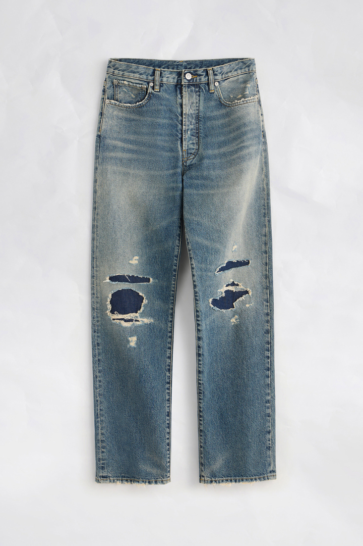 Blue jeans Distressed Denim Jeans | Maison Margiela Official