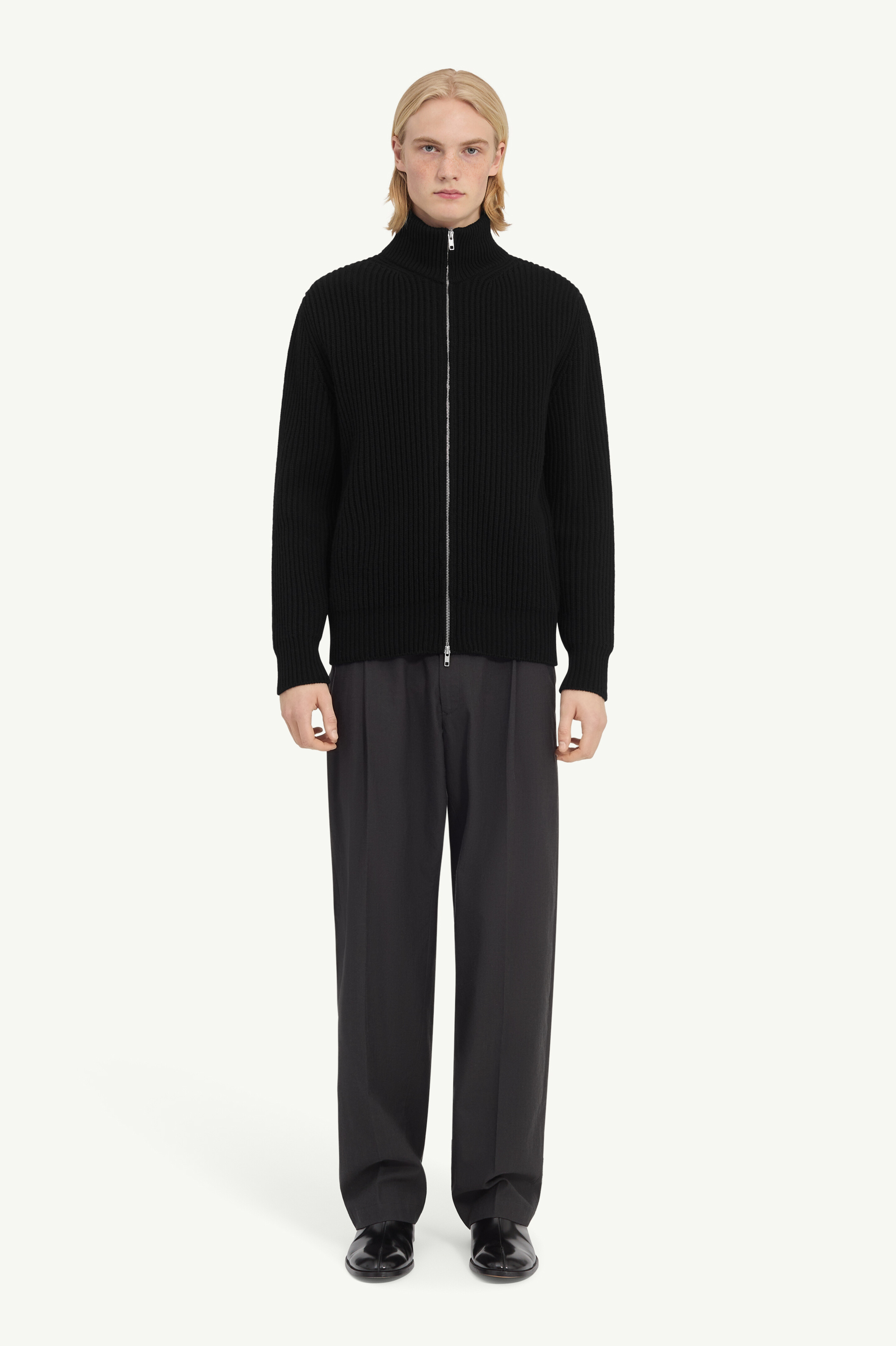 Ribbed knit jacket