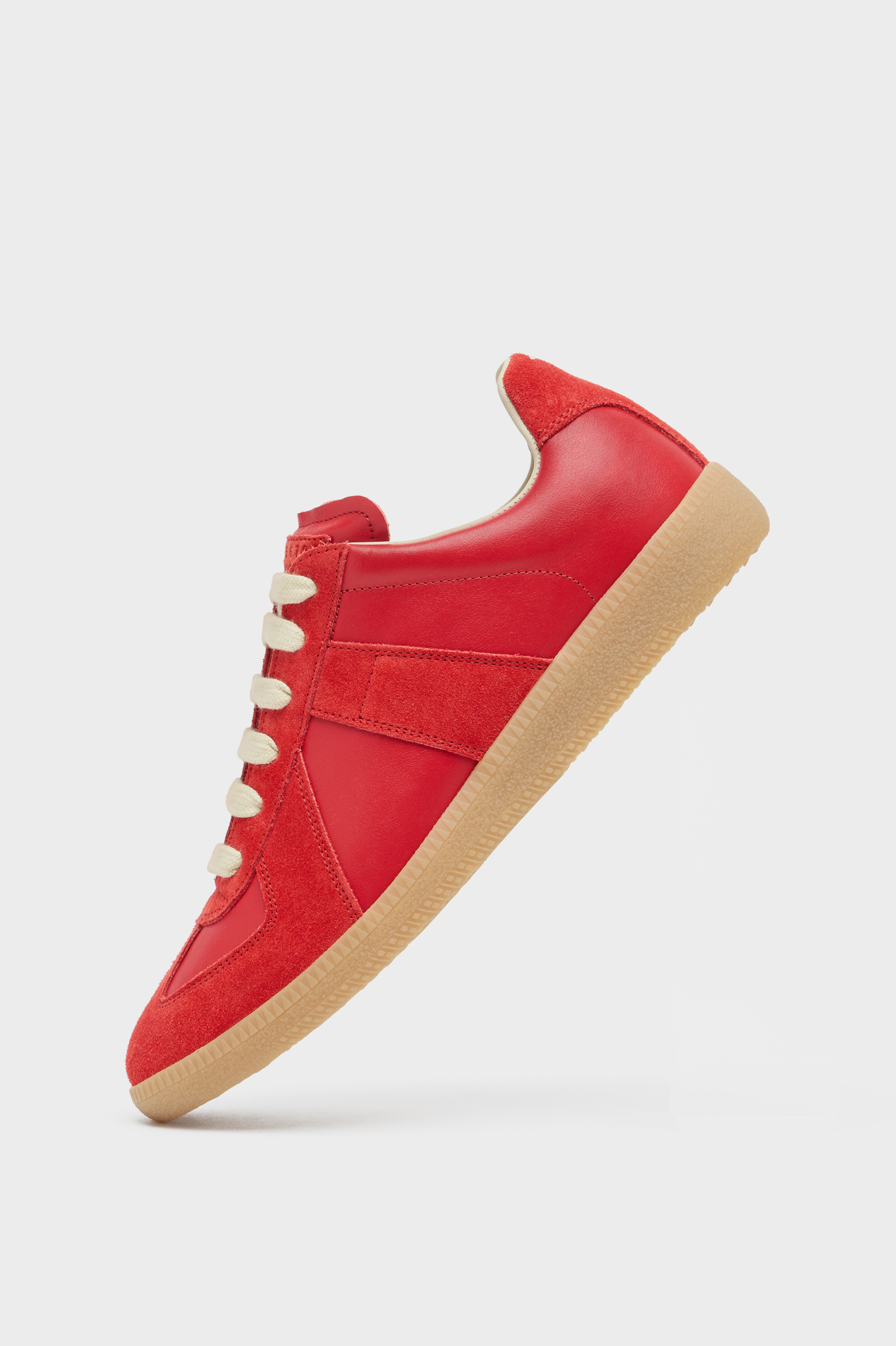 Men's Red Leather Replica Sneakers | Maison Margiela