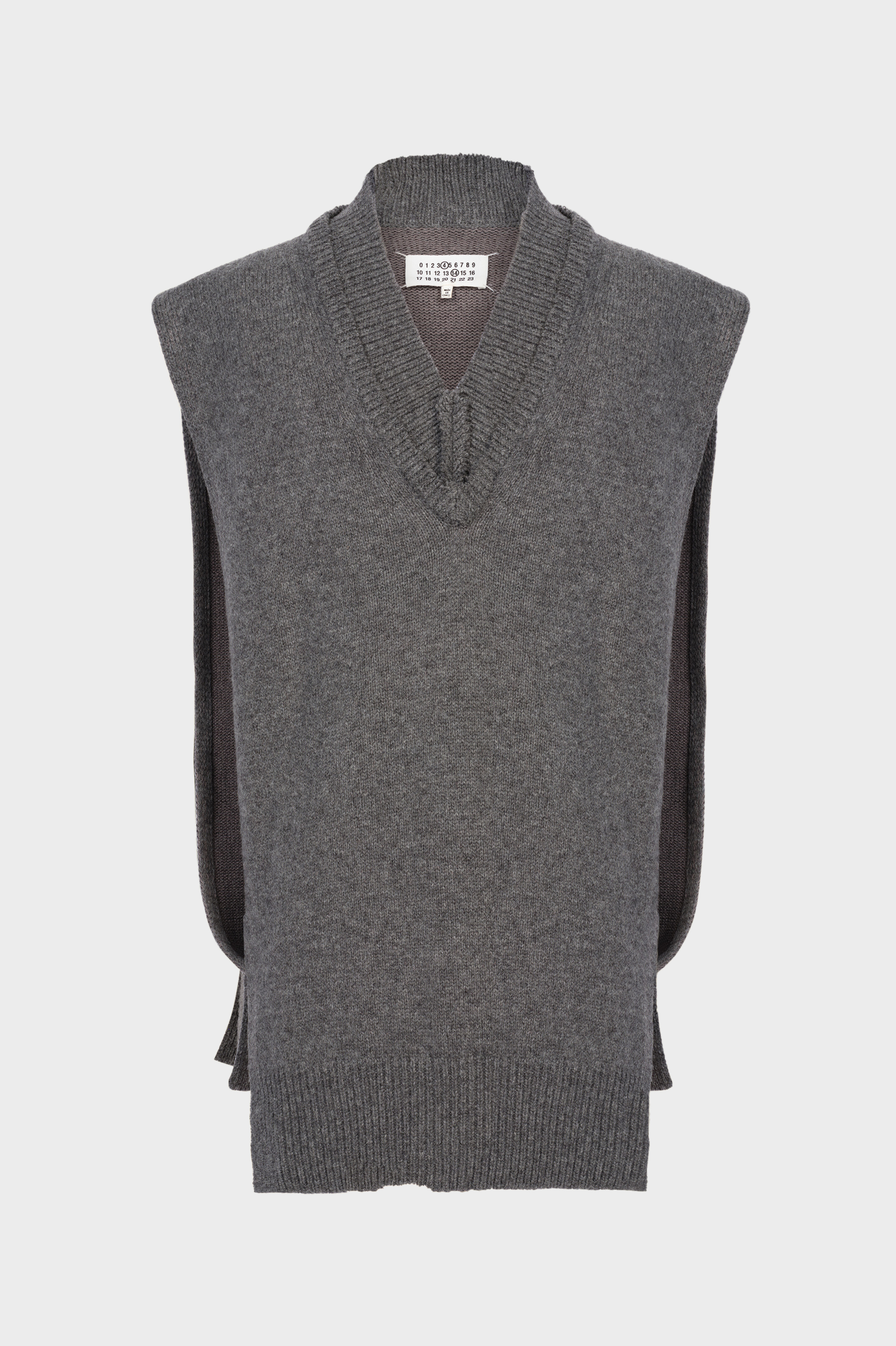 トップス maison margiera 19ss taped knit vest Grey Oversized Knitted V-Neck Vest | Maison Margiela