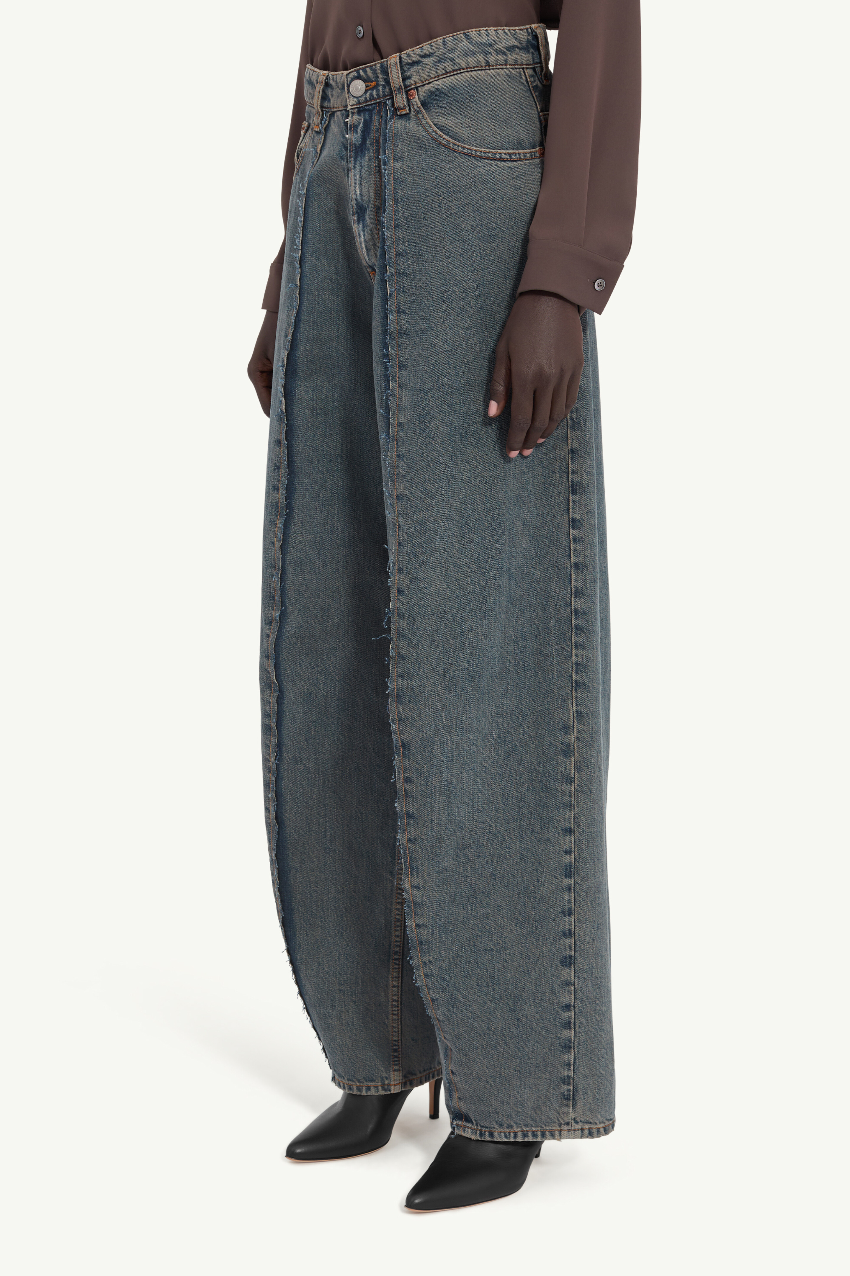 Gray Wide-leg jeans | MM6 Official