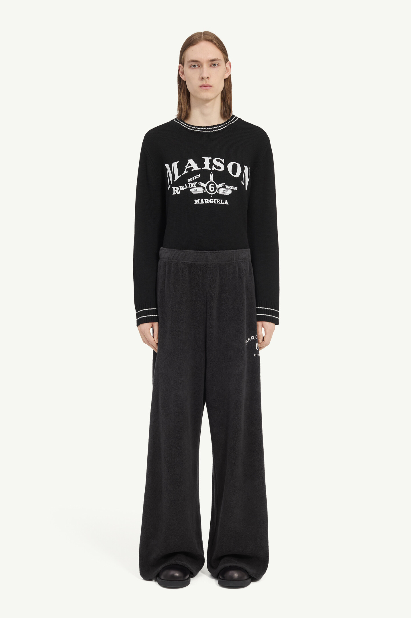 Gray Brushed fleece cotton sweatpant | MM6 Official