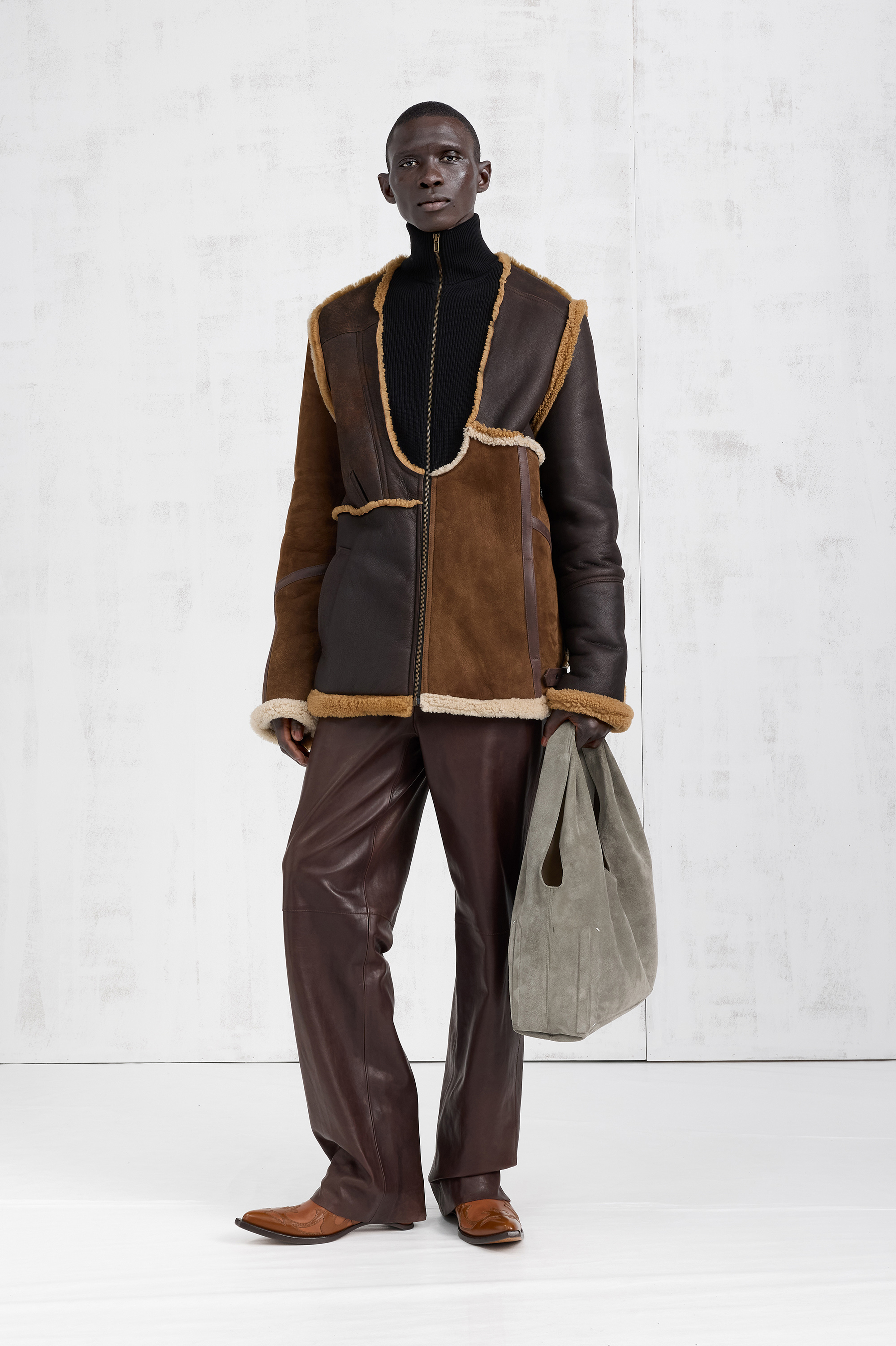 Brown Lamb Fur Jacket | Maison Margiela Official