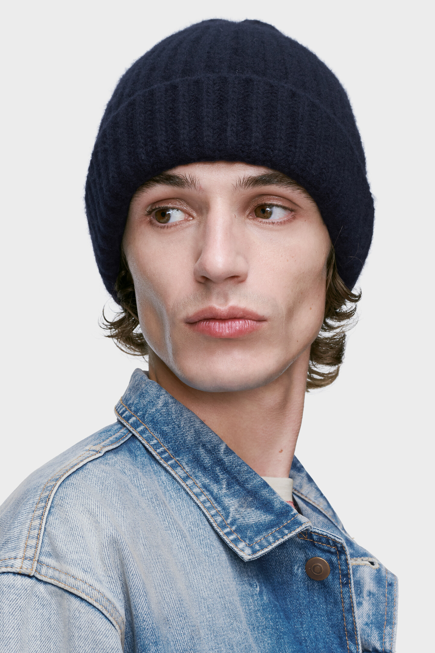 Maison Margiela メゾンマルジェラ ニット帽 ニービー ネイビーM Navy Blue Virgin wool ribbed beanie | Maison Margiela Official