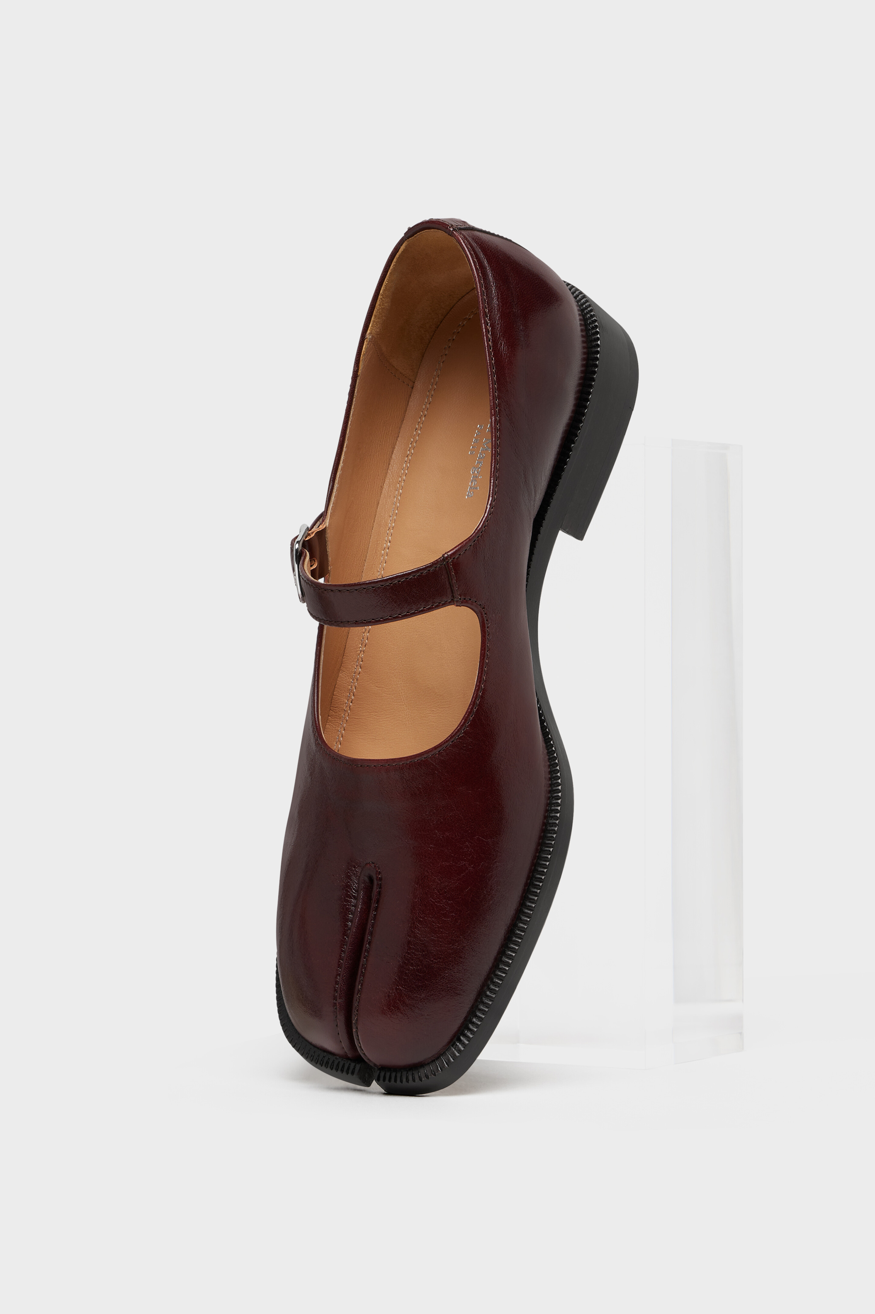 マルジェラ タビ ブラウンレザー 36 Maison Margiela Tabi Heel Boots Shoes Women Size 36 Burgundy