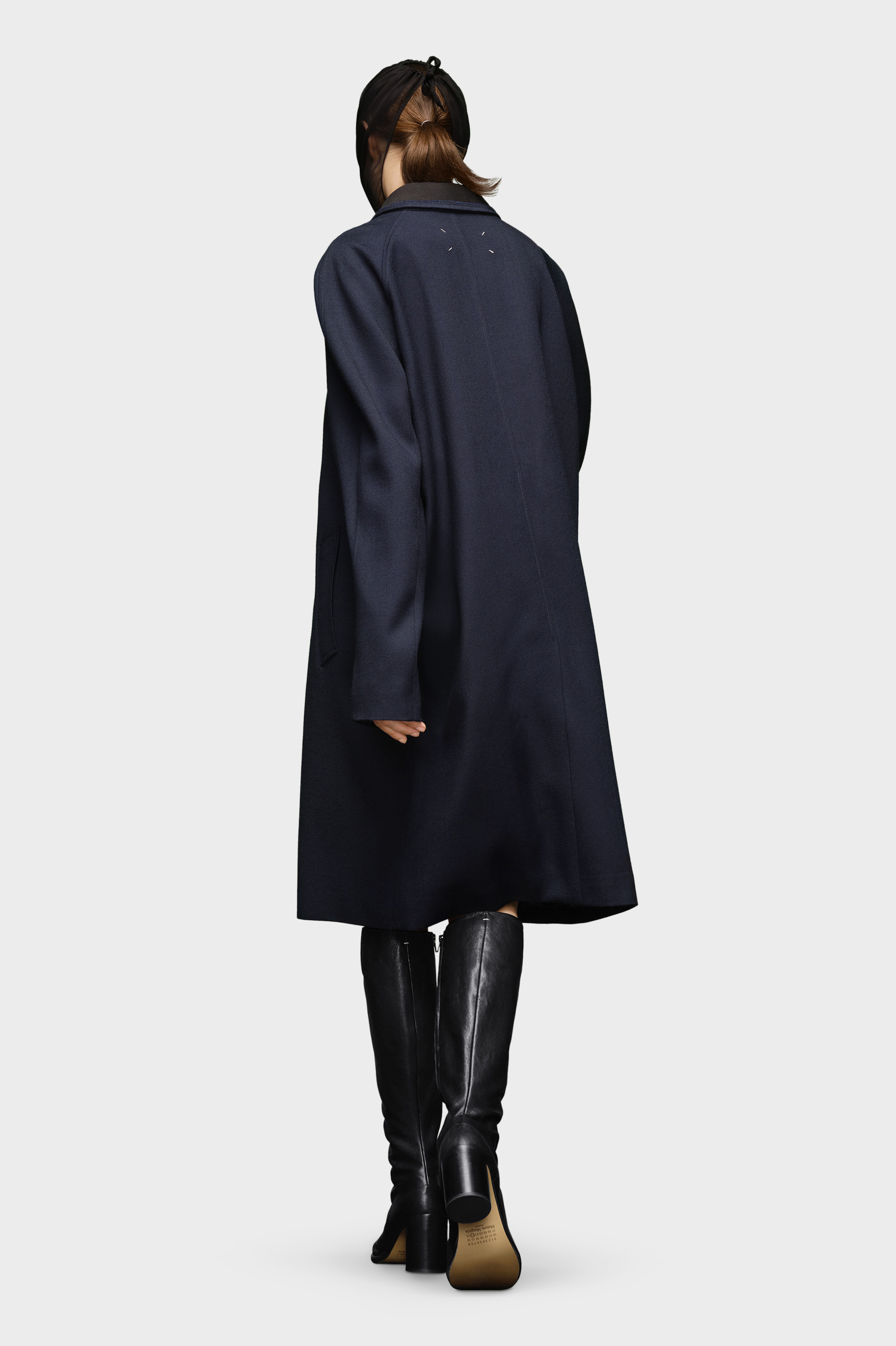 直営店◎Maison Margiera◎ウールビスコースコート Blue Wool-Viscose Knee-Length Coat | Maison Margiela