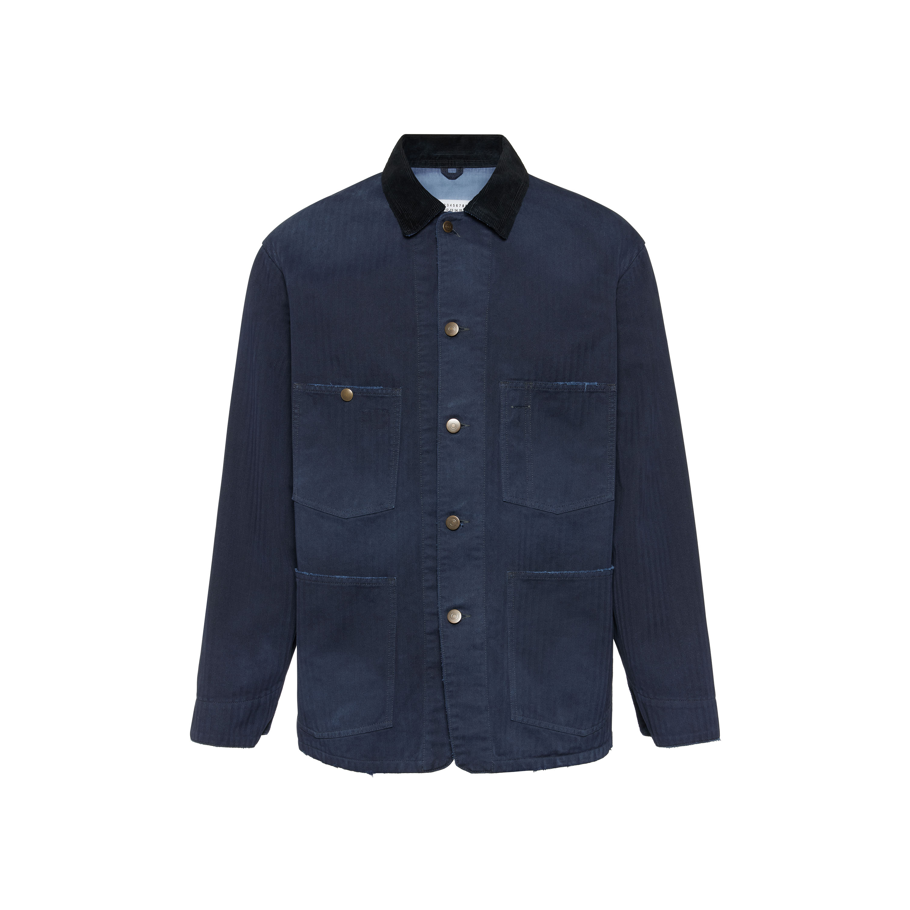 Men's Blue Cotton Herringbone Workwear Jacket
