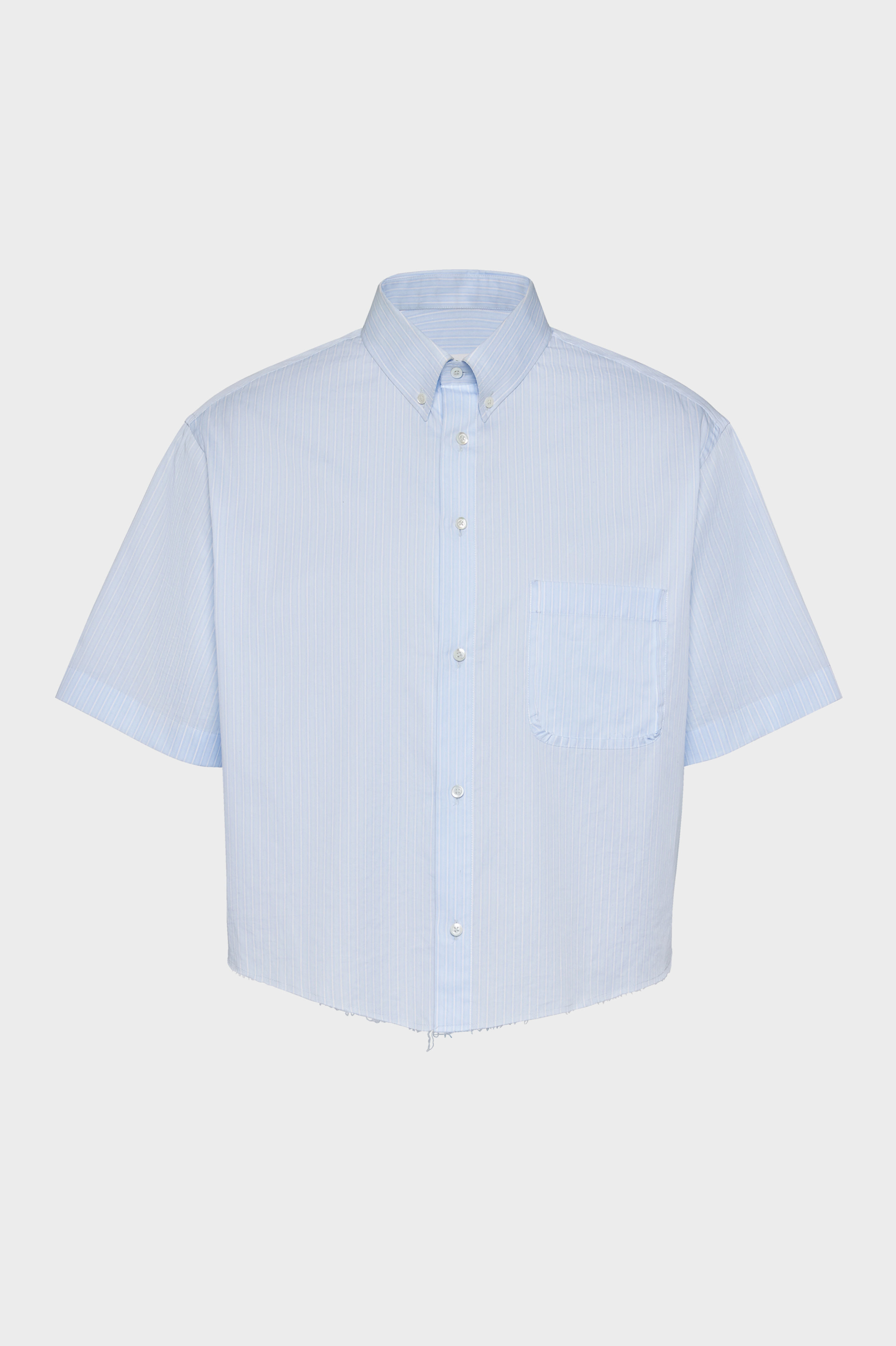 Men's Blue Cotton Short-Sleeved Shirt | Maison Margiela