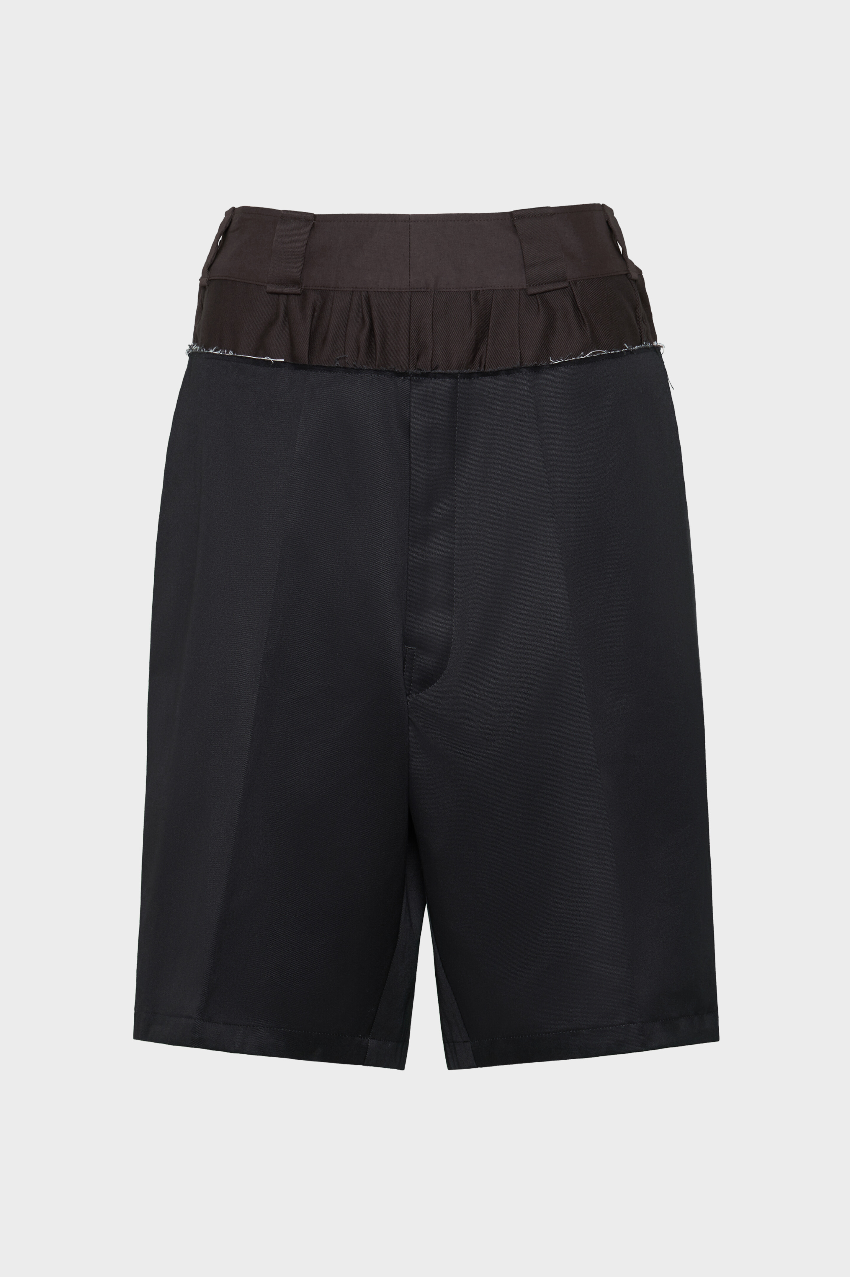 Black Raw-cut-waisted Knee-length Shorts | Maison Margiela