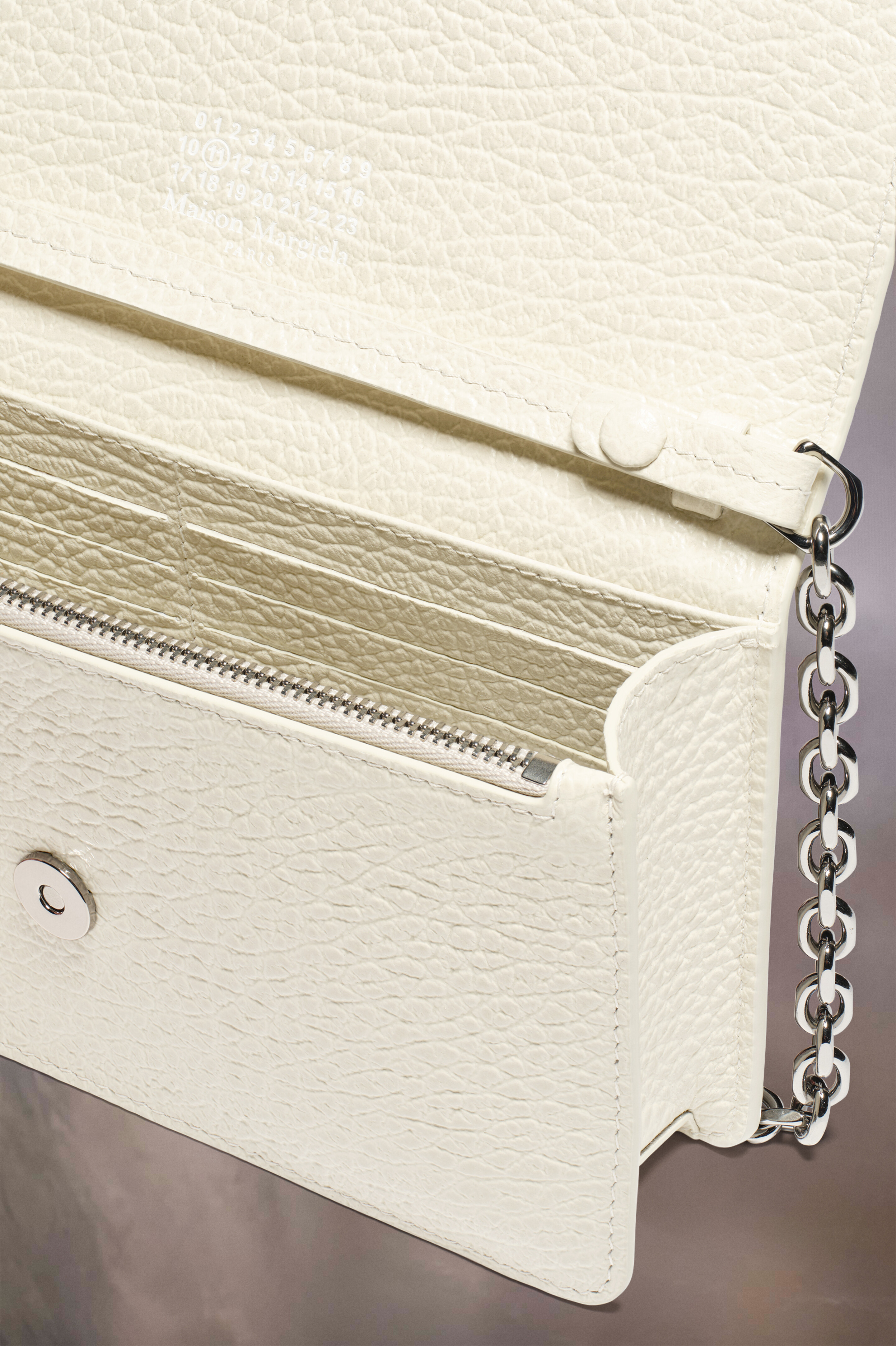 Grey Leather Chain Wallet | Maison Margiela