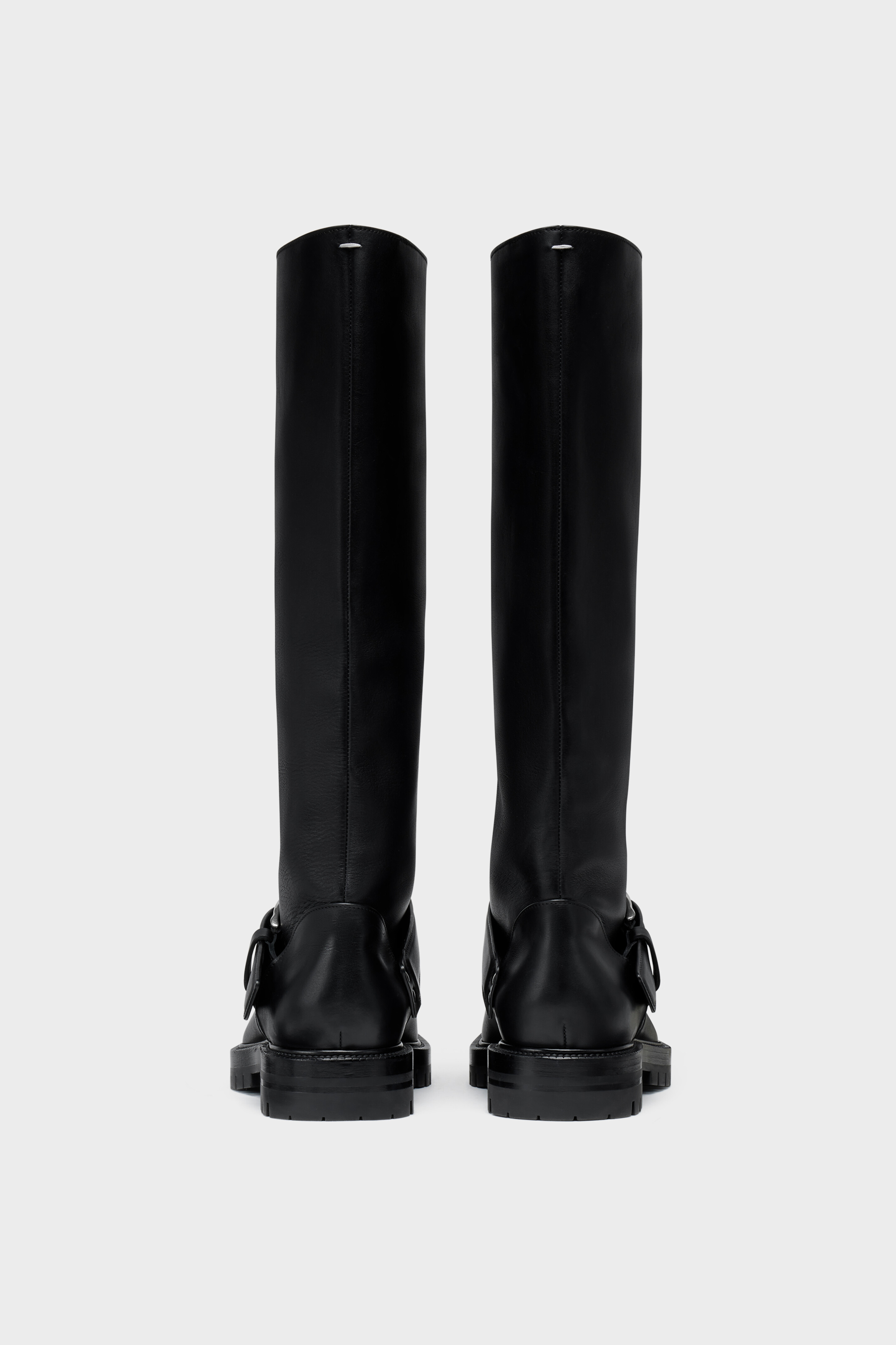 Men's Black Leather Tabi County Knee Boots | Maison Margiela